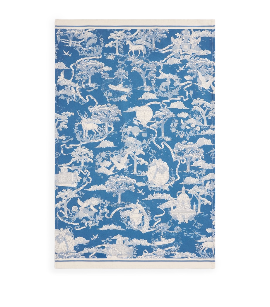 Harrods Set of 2 Cotton Toile Tea Towels Blue Image 1
