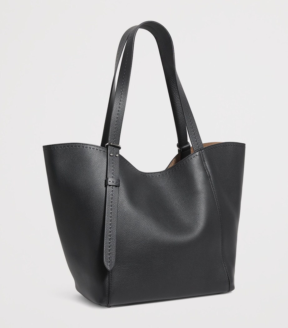 Leather Architepo Tote Bag BLACK Image 3