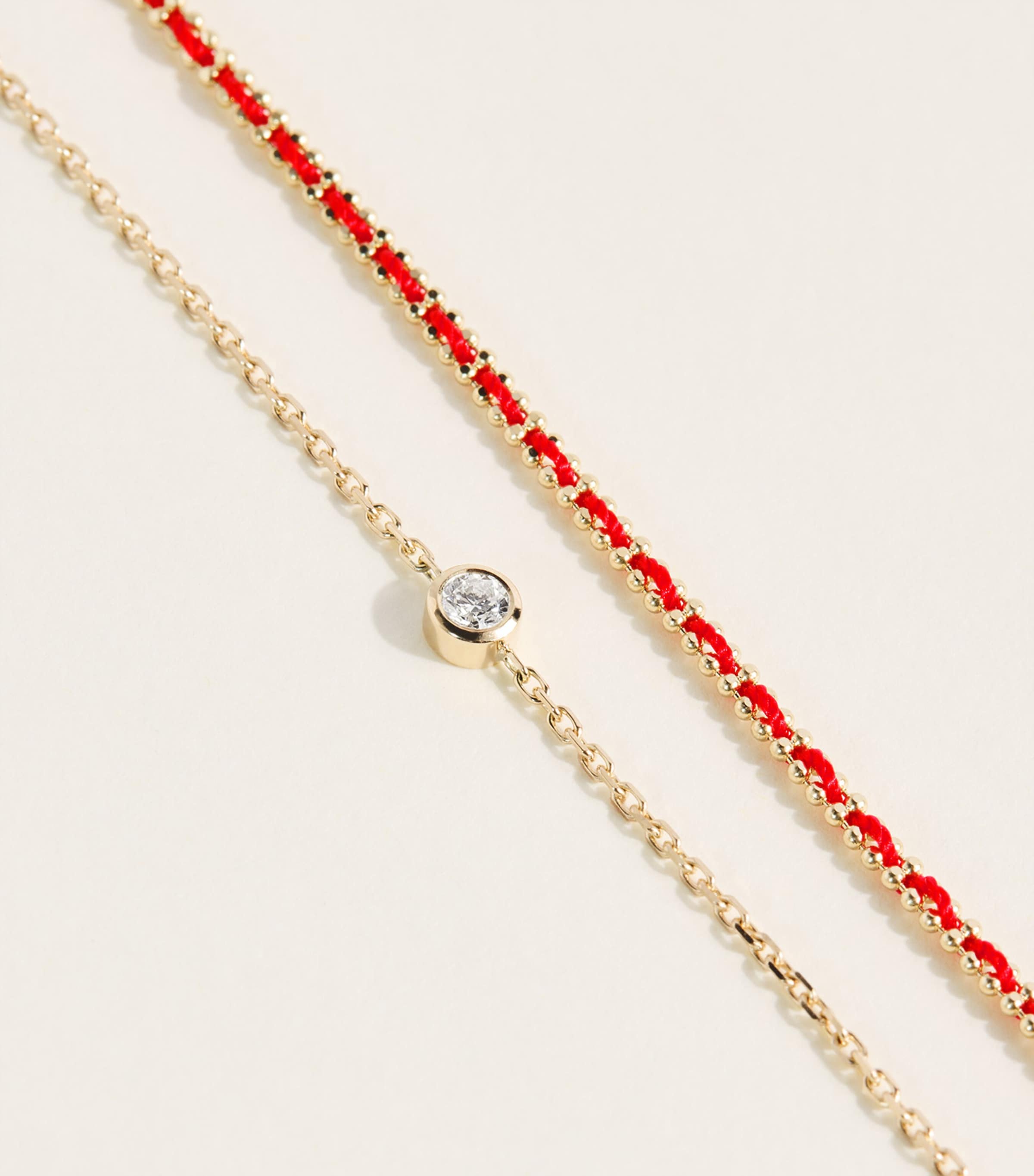 Redline Yellow Gold and Diamond Aurore Celeste Bracelet Red Image 4