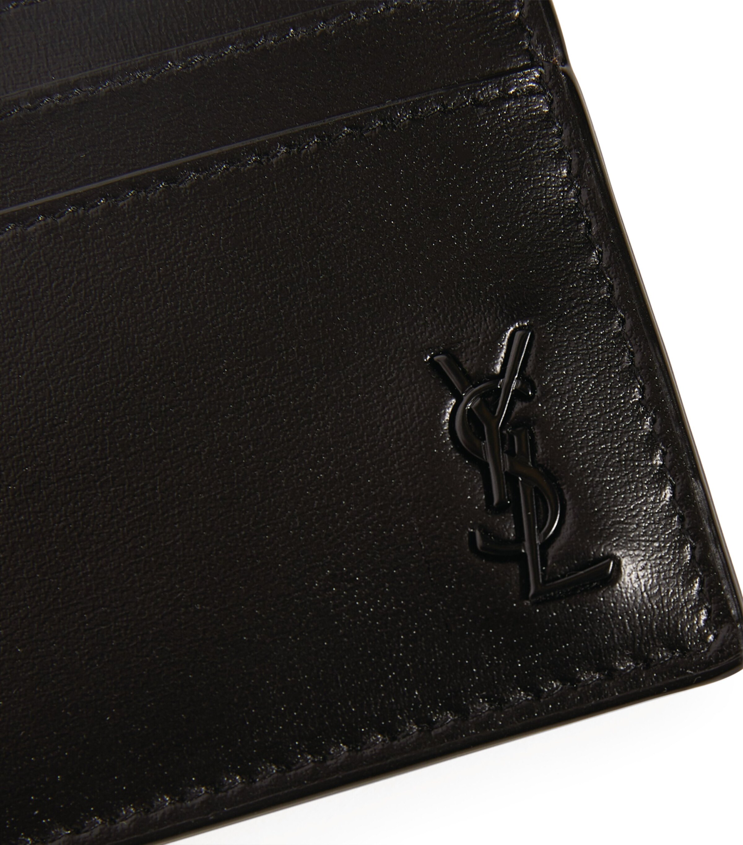 Saint Laurent Leather Monogram Card Holder Image 3