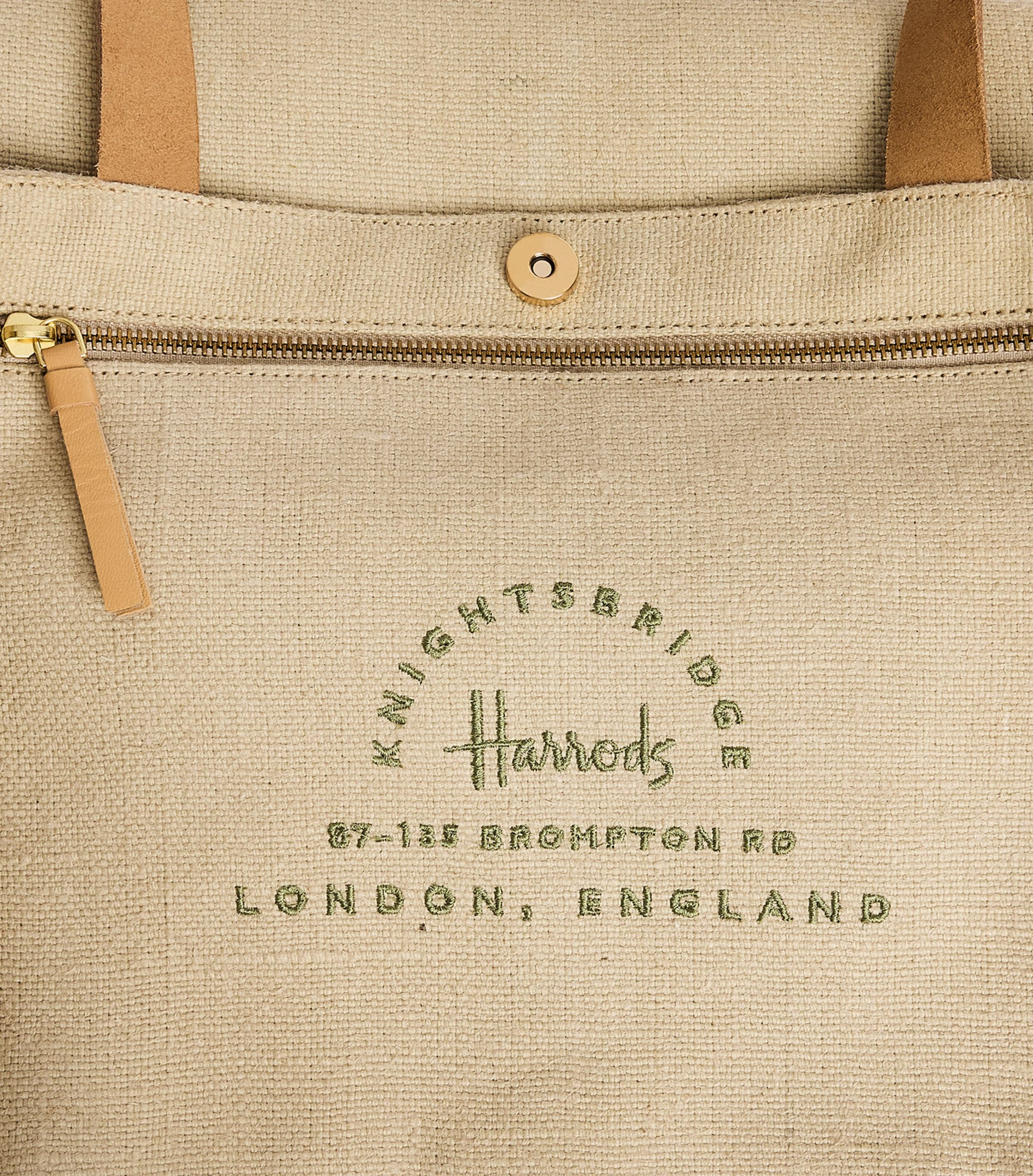Harrods Jute Pickle Tote Bag Neutral Image 3