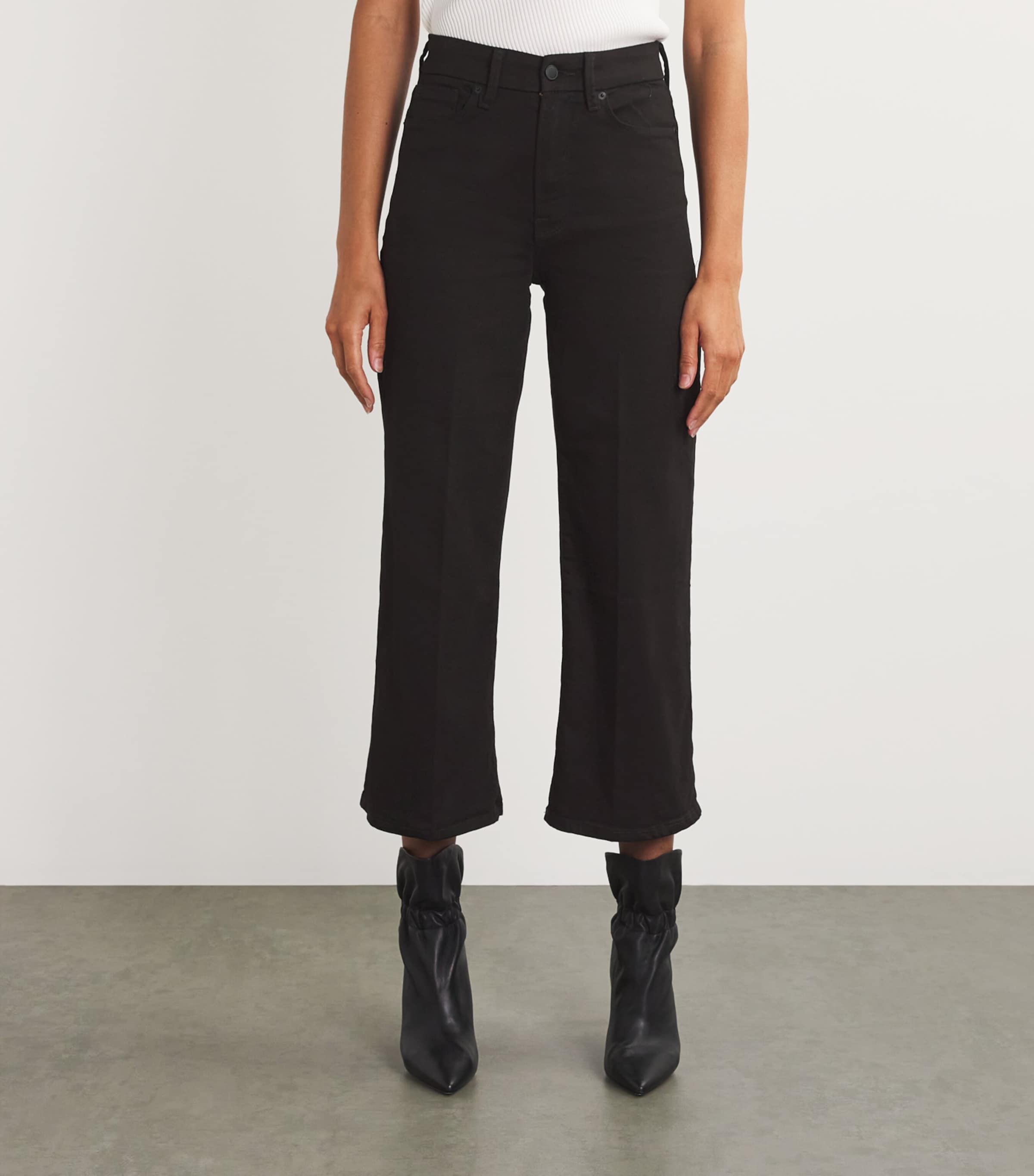 Good American Womens Good Waist Cropped Palazzo Jeans Image 3