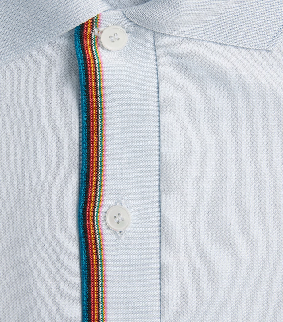 Paul Smith Mens Artist Stripe Polo Shirt Blue Image 6