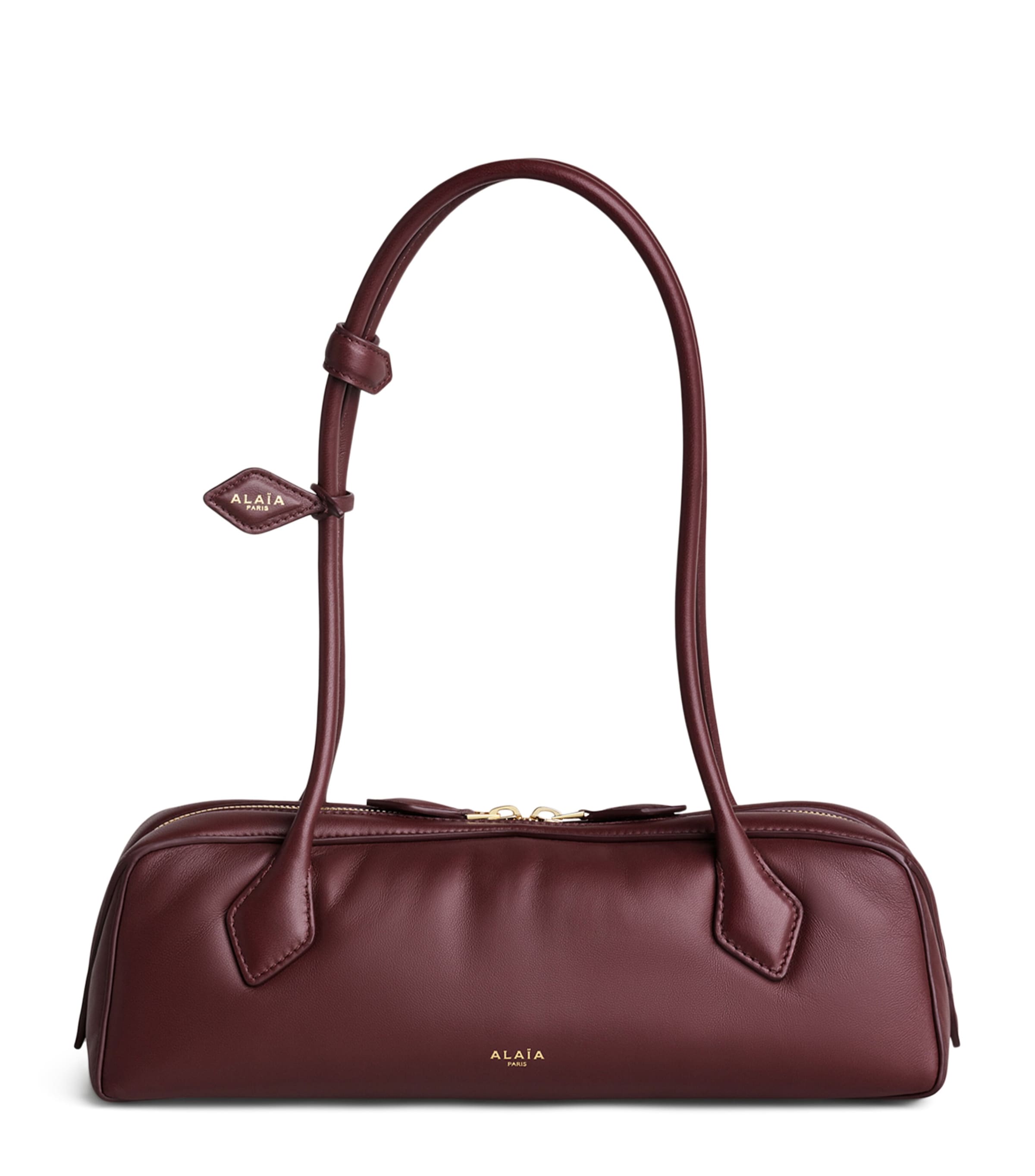 Alaïa Medium Lambskin Le Teckel Shoulder Bag Blanc/or Image 1