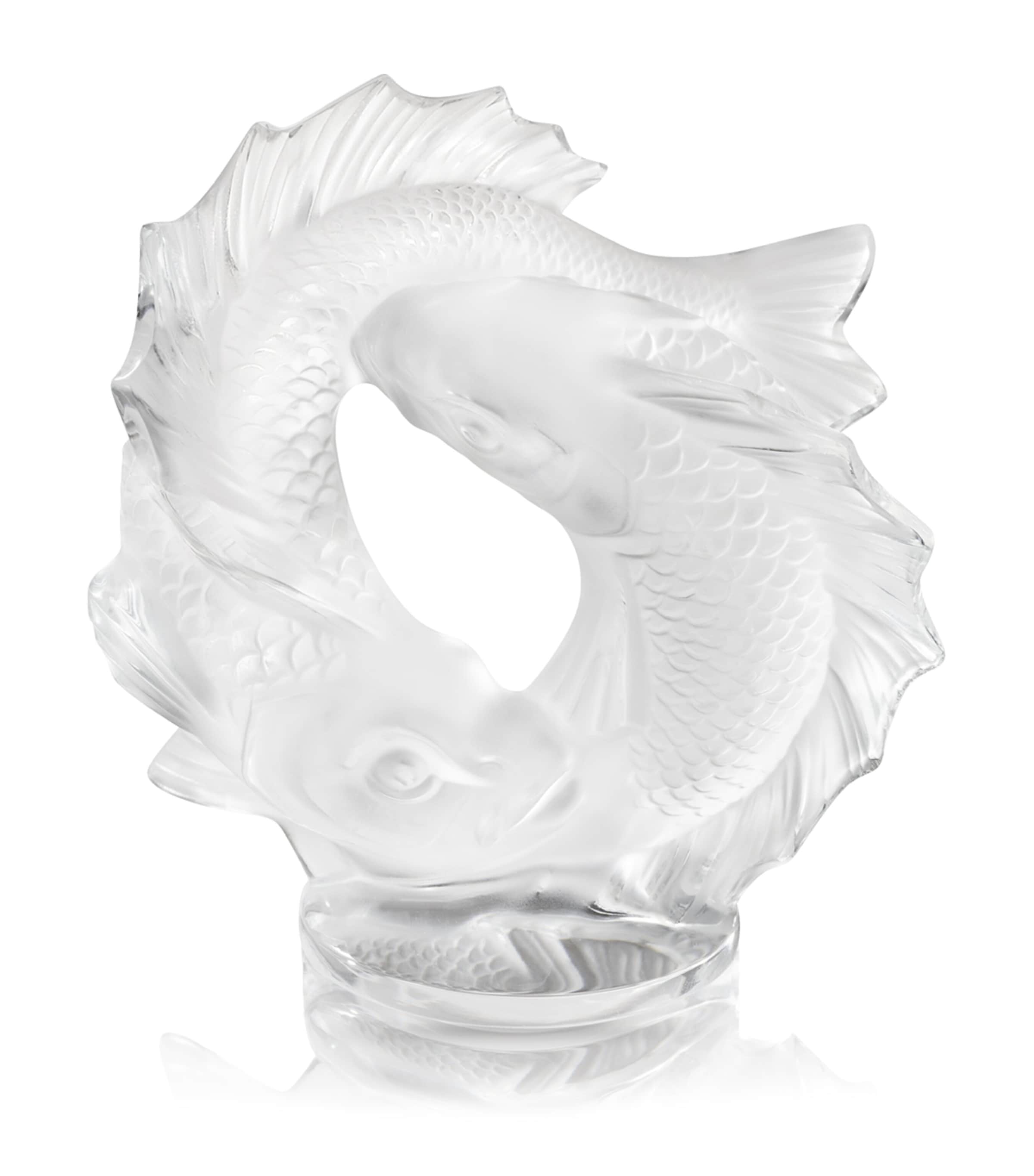 LALIQUE DOUBLE FISH SCULPTURE