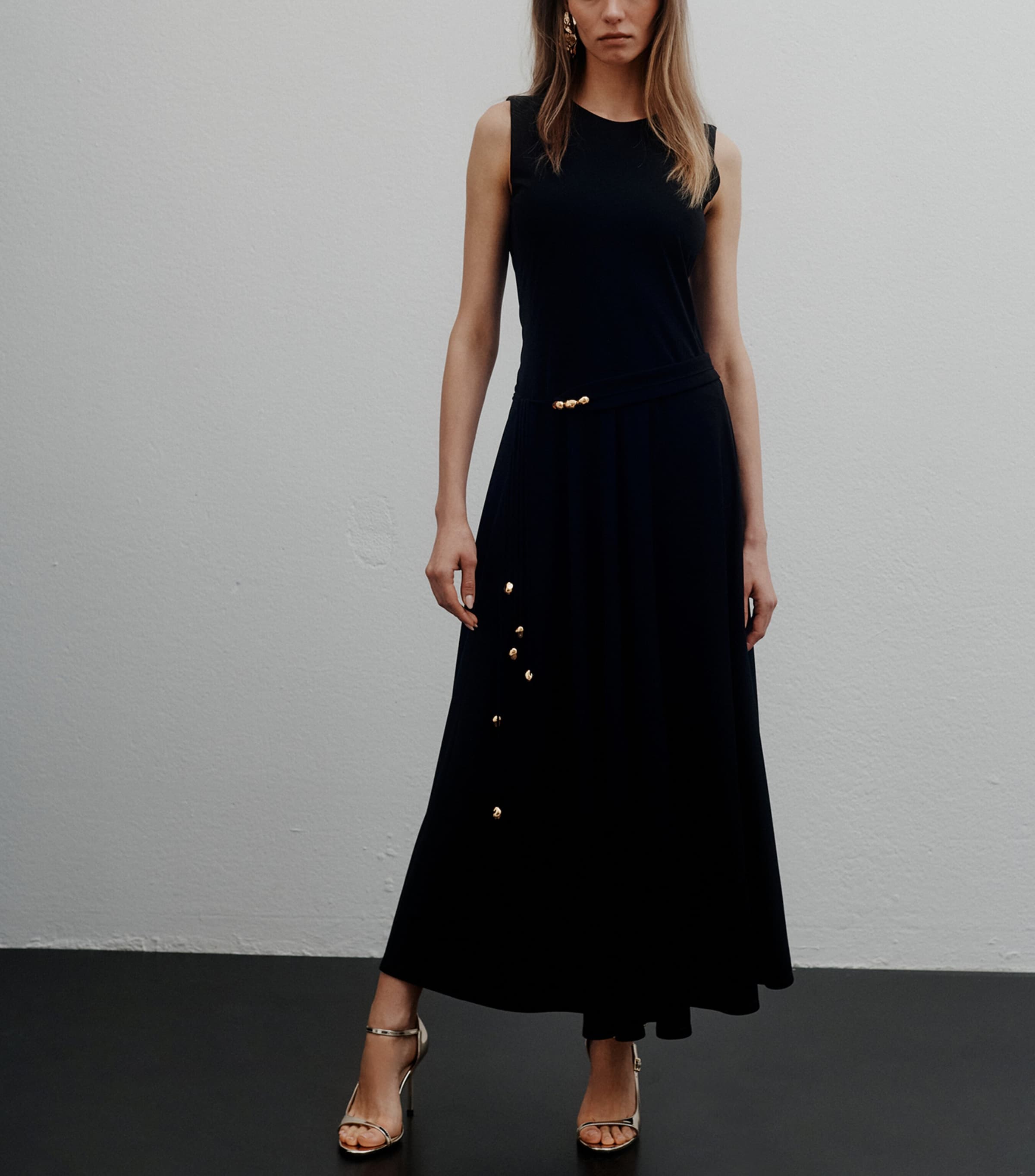 Marella Womens Jersey Embellished Maxi Dress Black Image 2