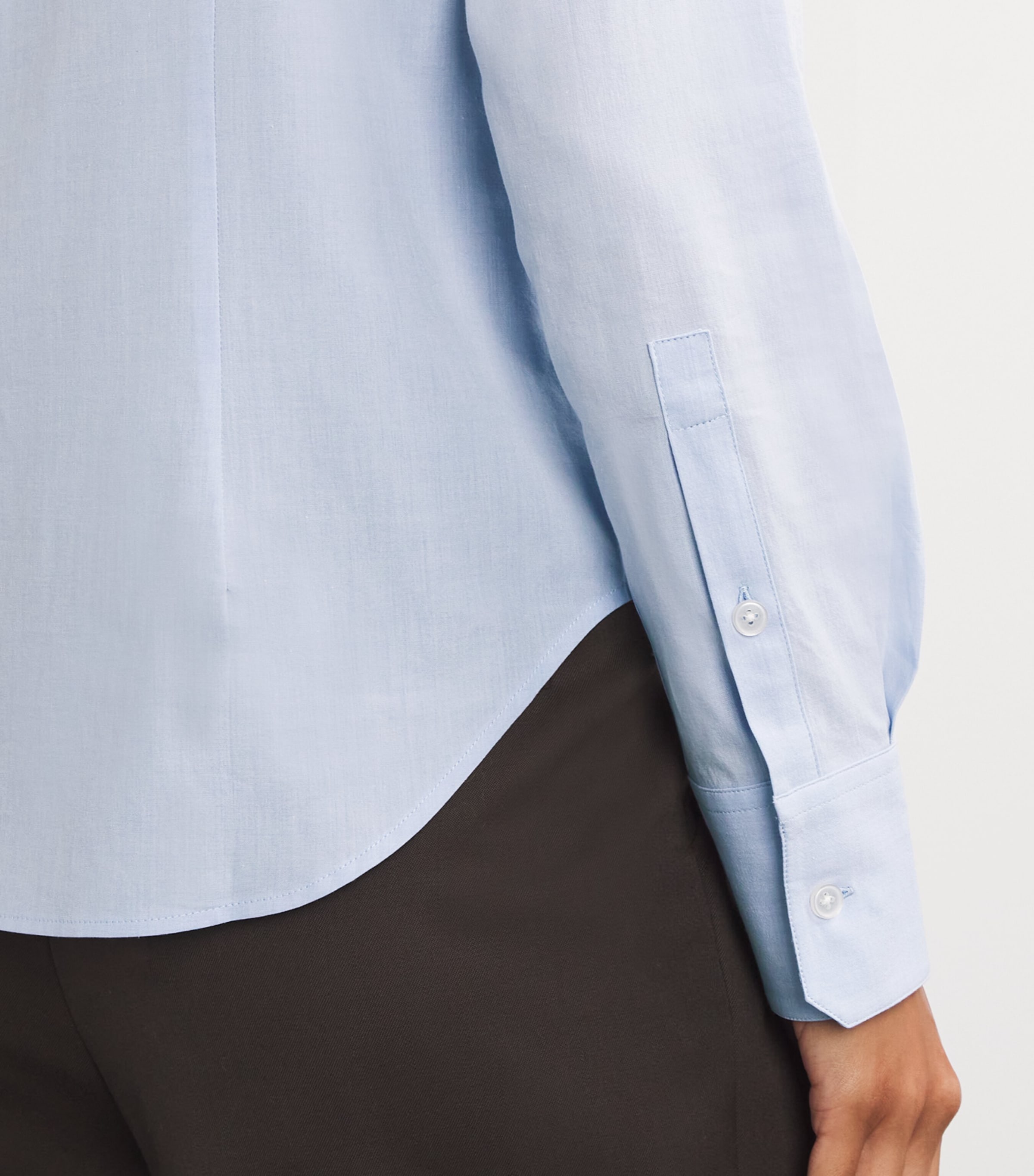 ME+EM Womens Cotton Travel Layering Shirt Chambray Image 6