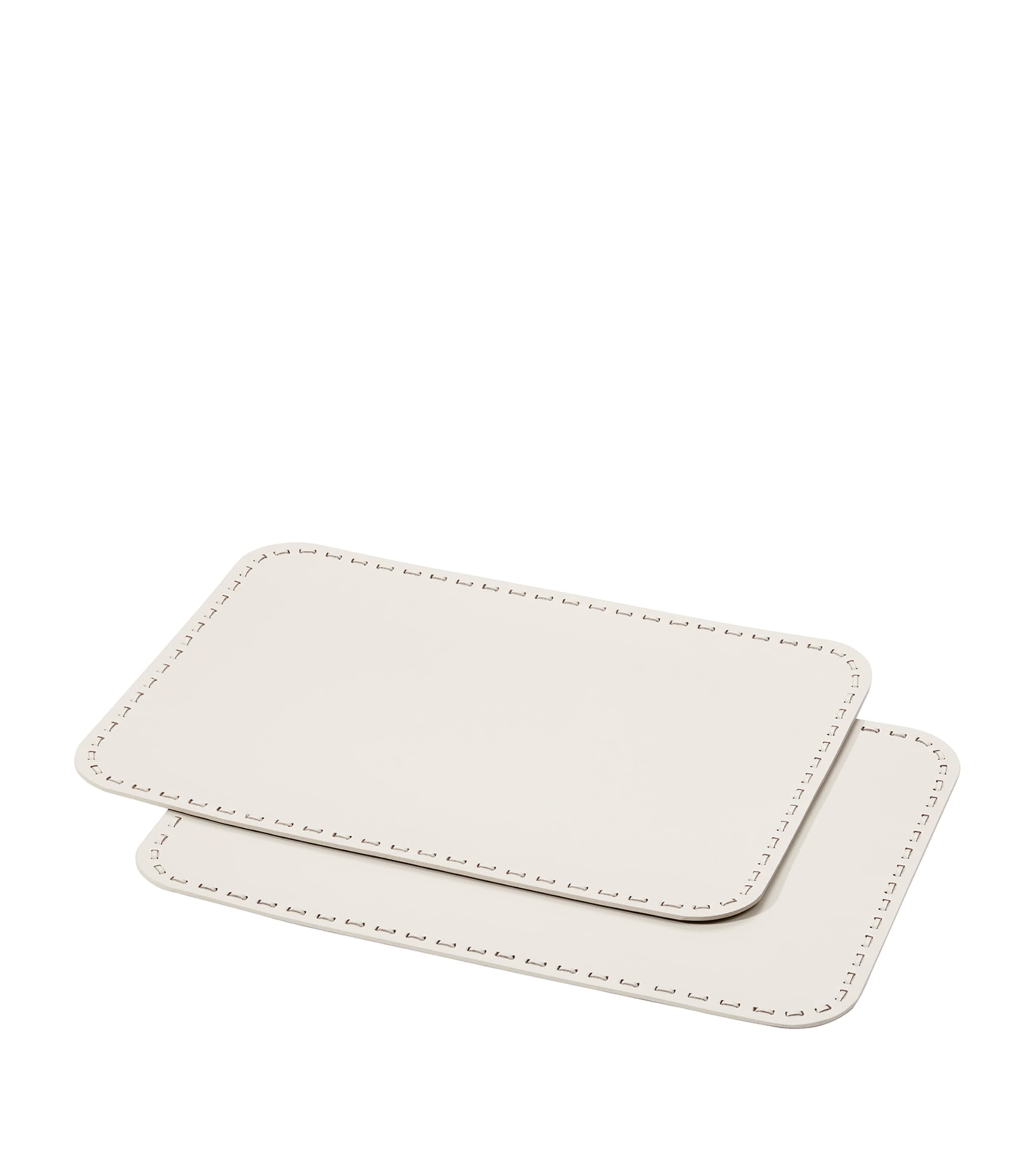 Riviere Leather Barcelona Placemat (47cm x 34cm) Ivory Image 1