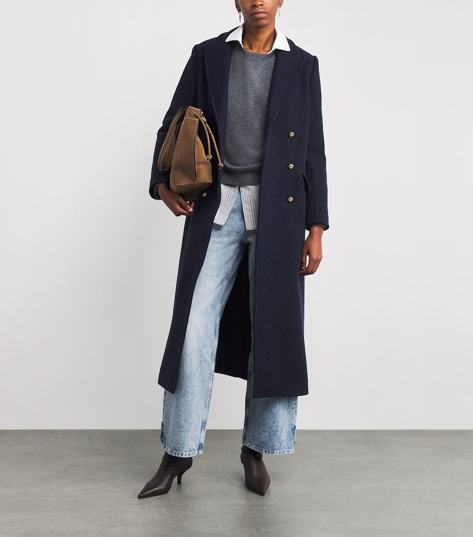 Wool Trench Coat NAVY Image 2