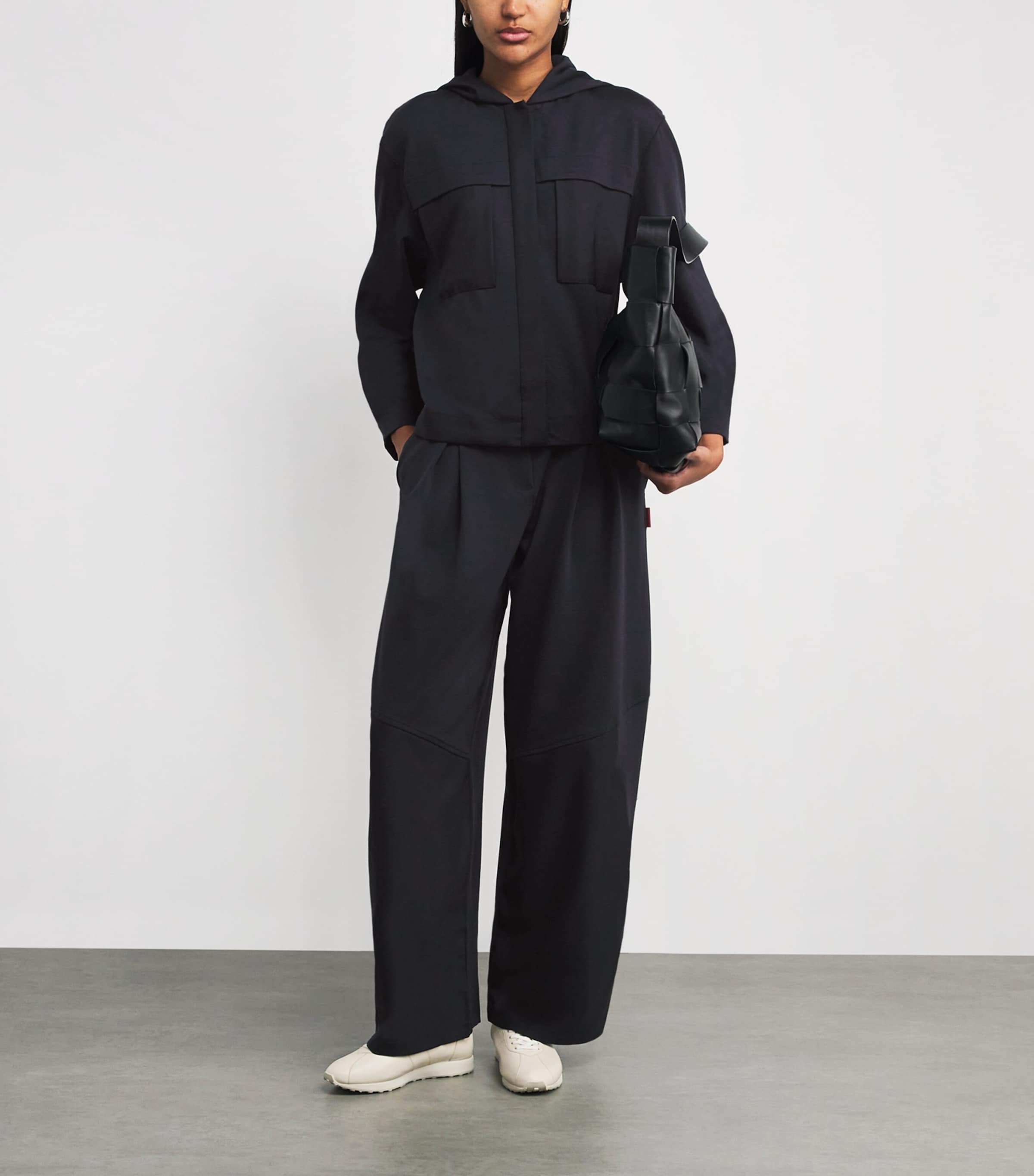 Twisted Wide-Leg Trousers NAVY Image 2