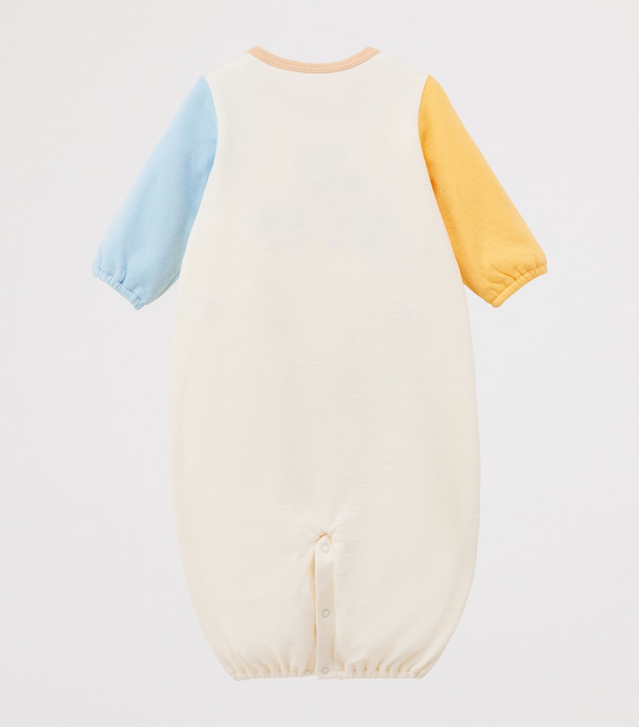 Miki House Logo Bear Embroidered Playsuit (1 Month) Image 2