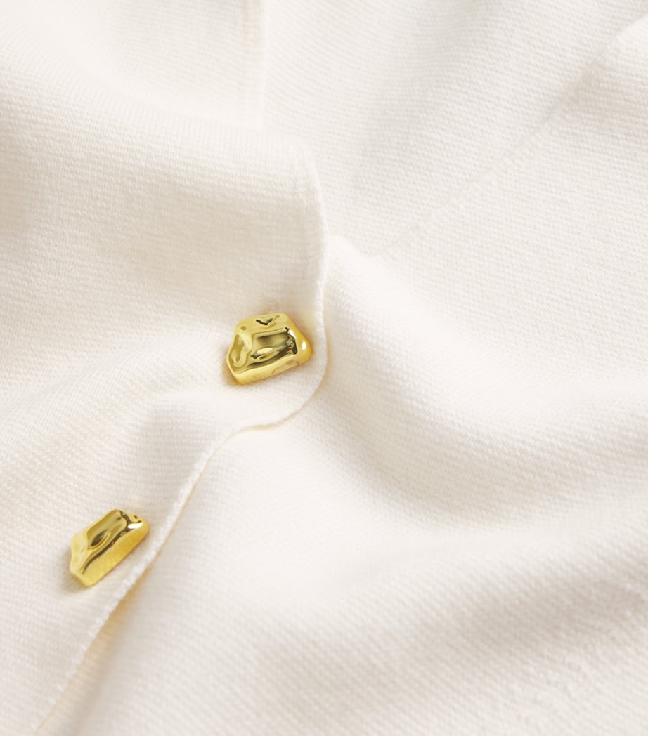 Merino Wool-Organic Cotton Cardigan CREAM Image 5