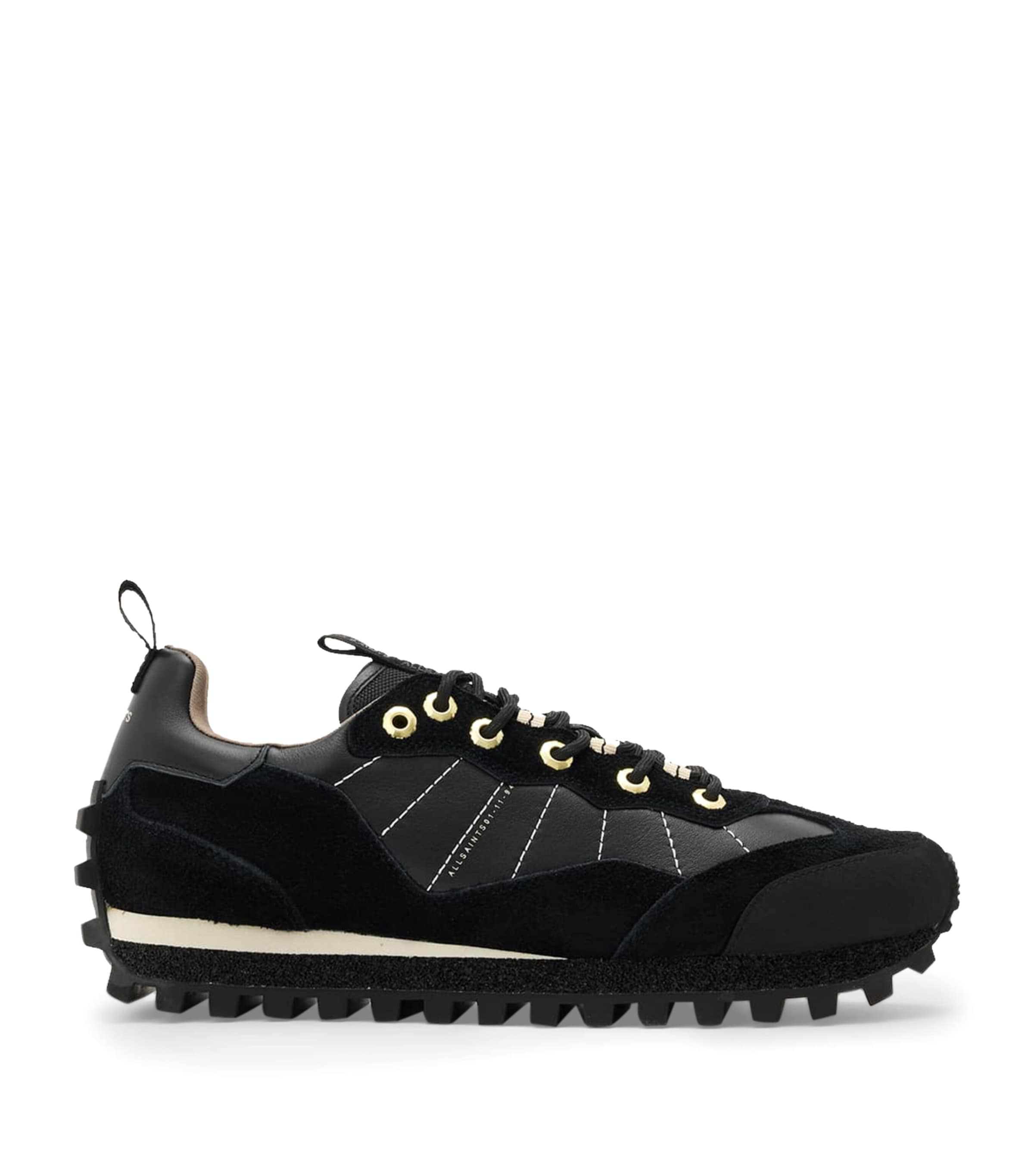 Allsaints Nevis Cleated Sneaker In Black