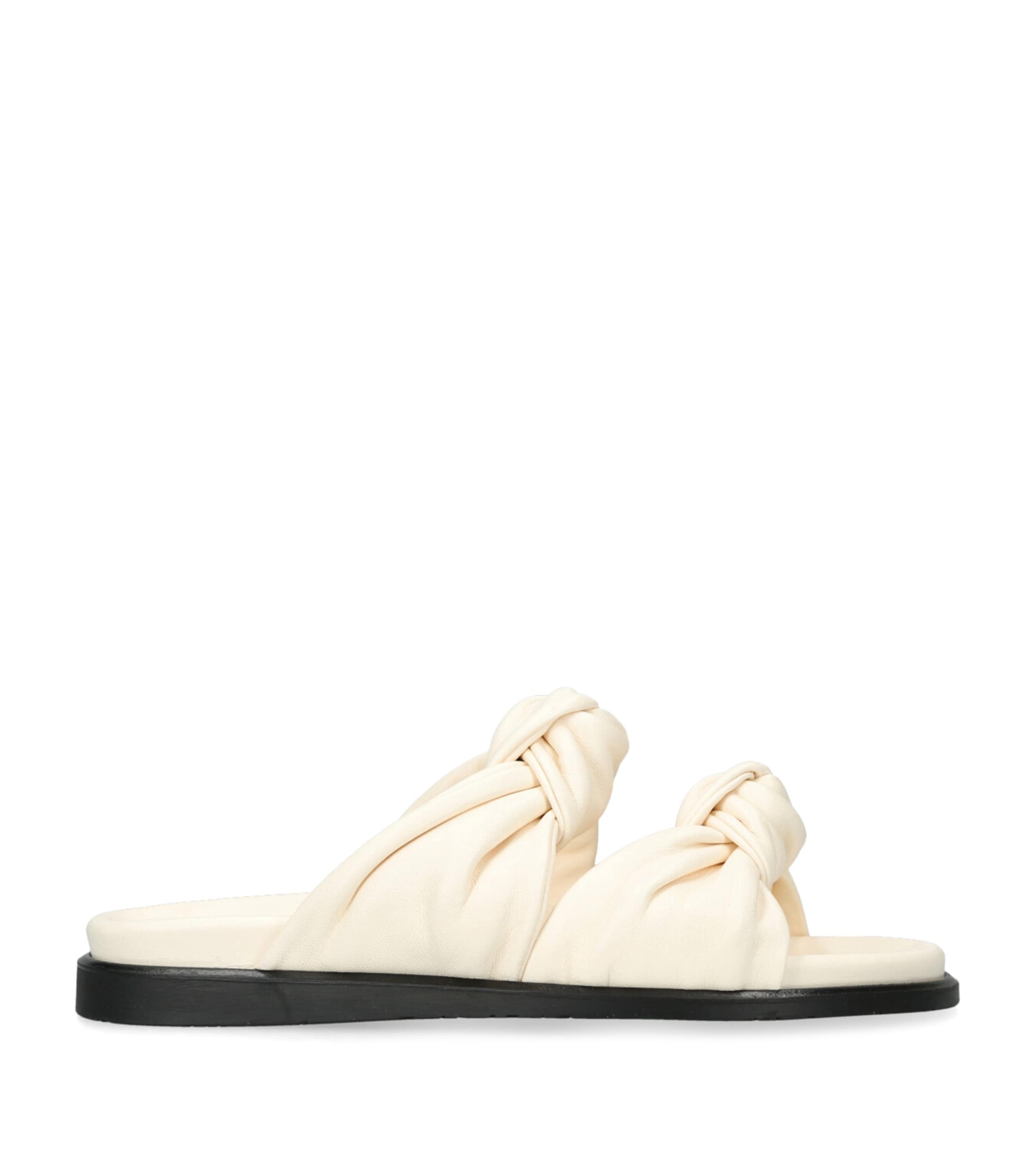 Dear Frances Leather Knot-Strap Tye Slides | Holiday Shop | Womens | Sandals | Women Shoes | Sliders