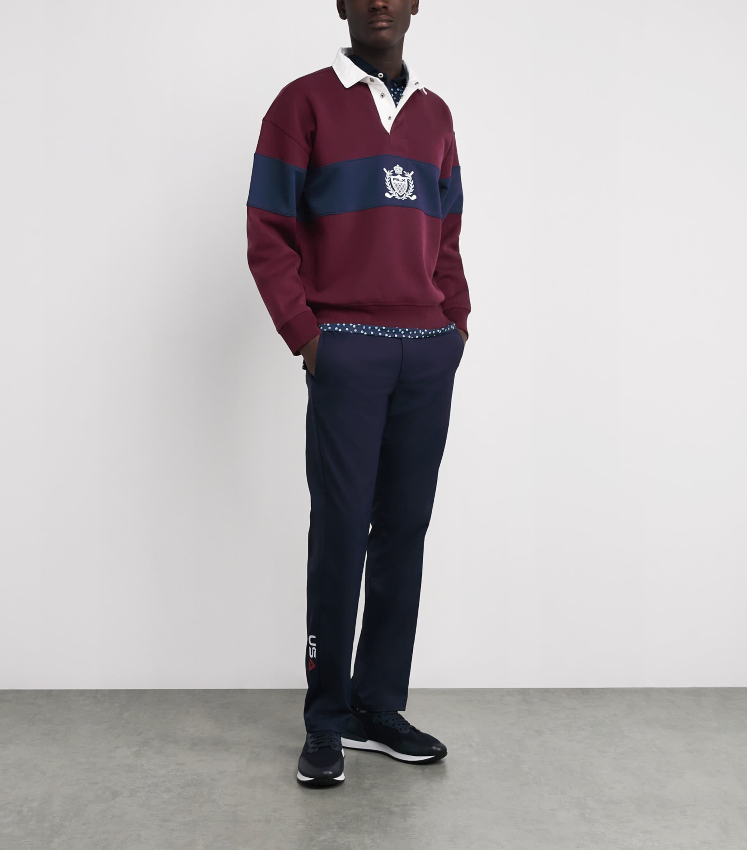 Water-Repellent Rugby Sweatshirt RICH RUBY/REFINED Image 2