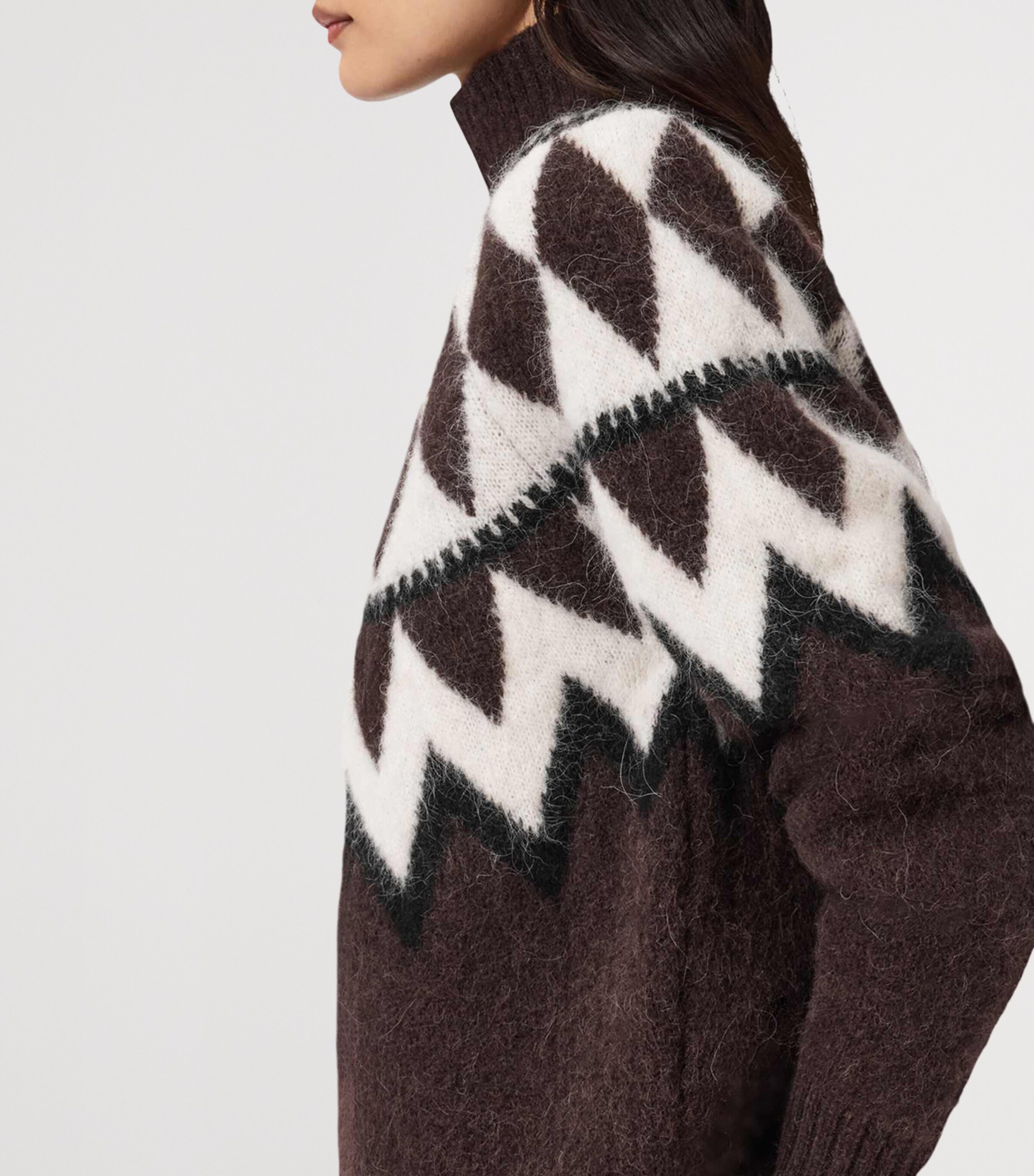 Wool-Blend Fair Isle Tara Sweater OXBLOOD RED Image 6