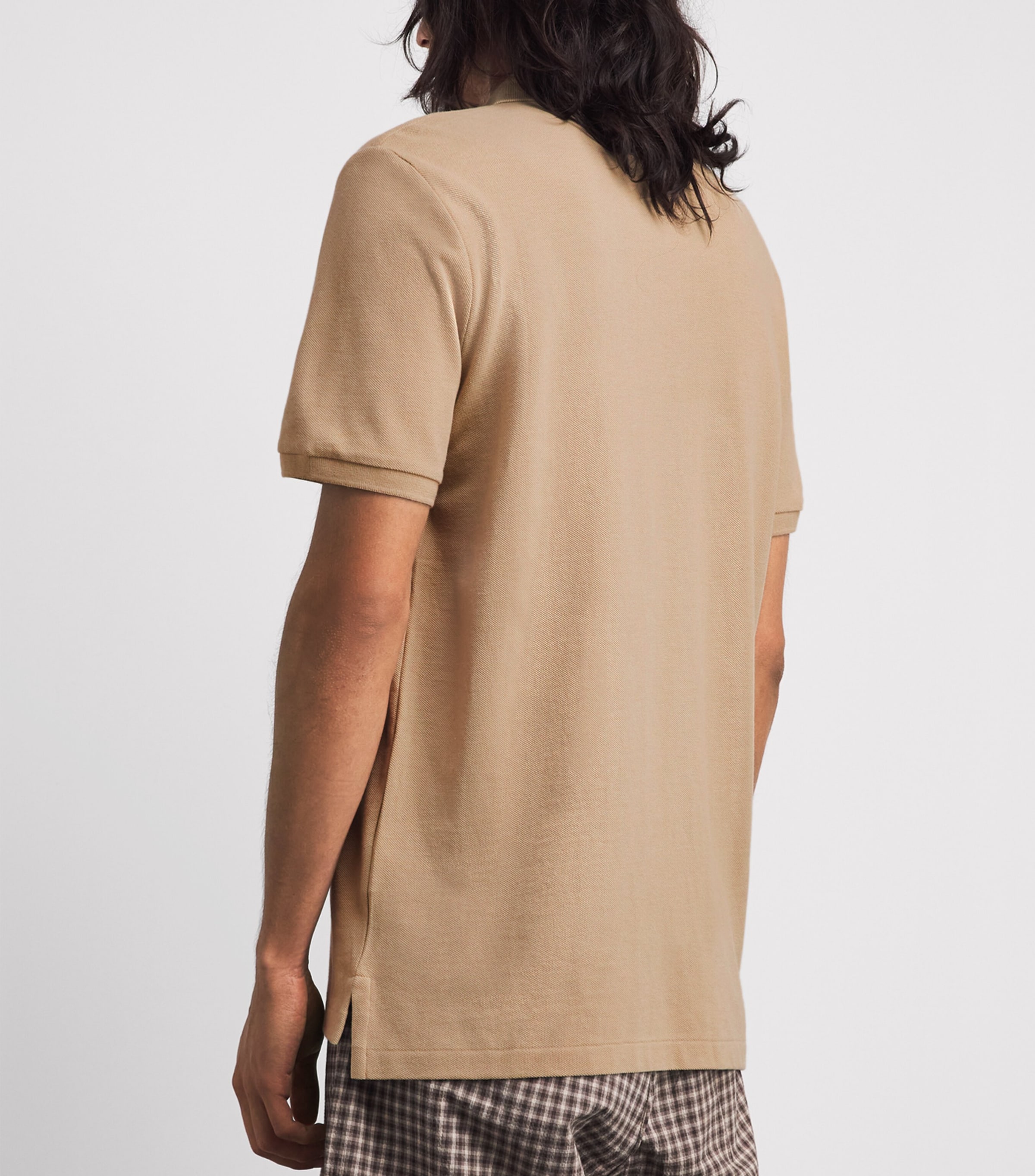 Polo Ralph Lauren Mens Mesh Signature Logo Polo Shirt Vintage Khaki Image 5
