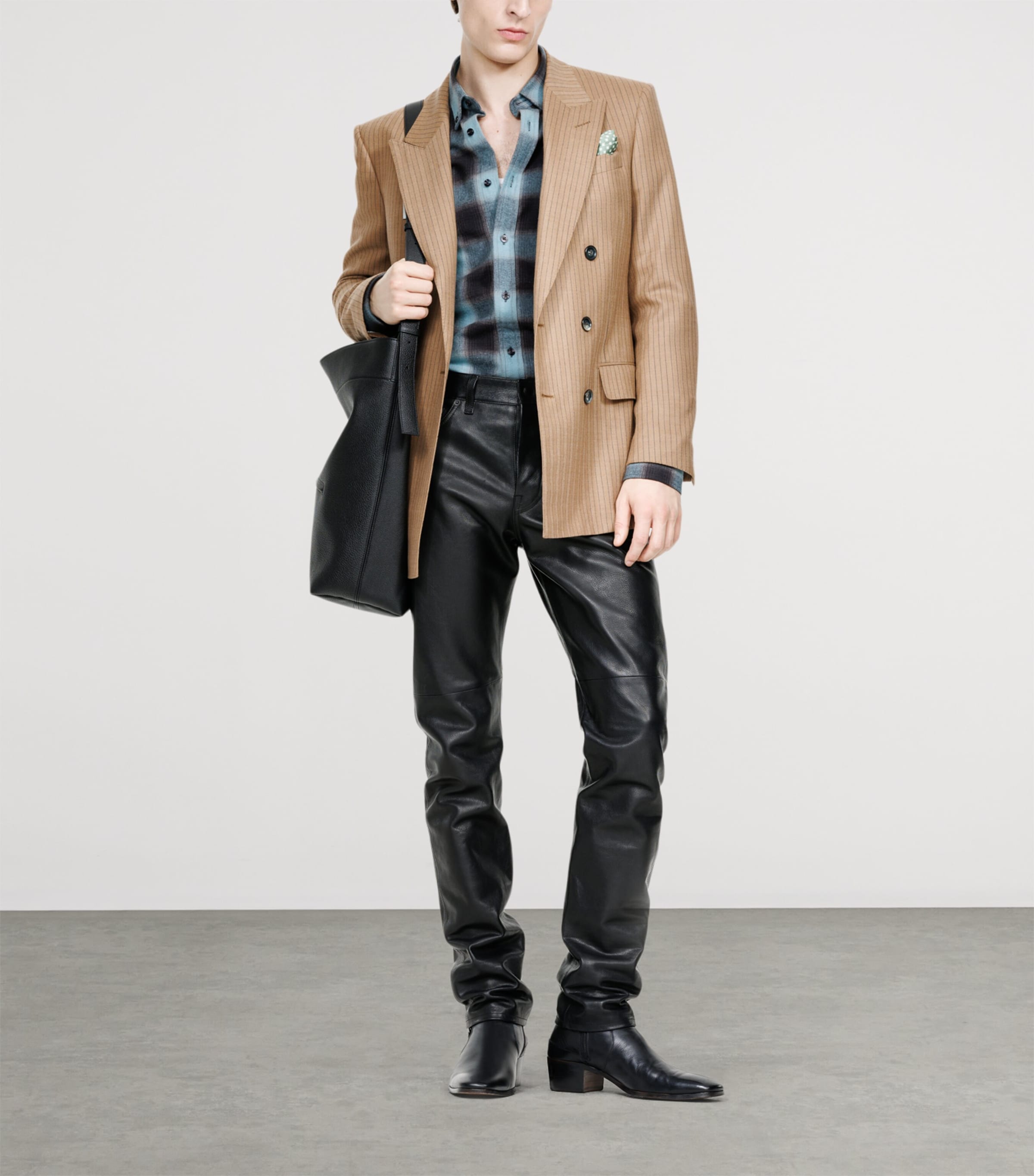 TOM FORD Mens Wool Jacquard Stripe Jacket Ebf Image 2