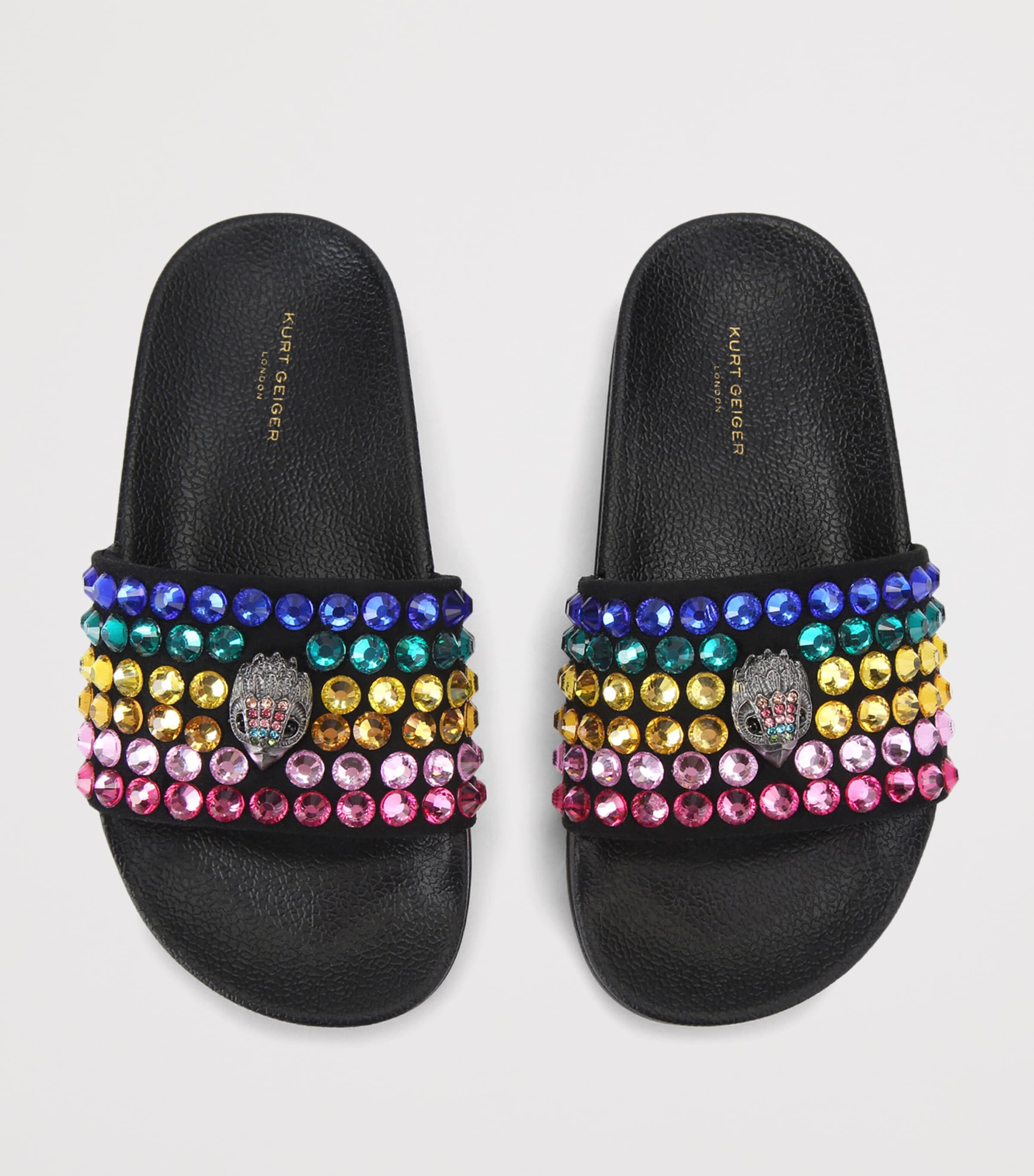 Kurt Geiger London Mini Meena Eagle Slides Black/comb Image 4
