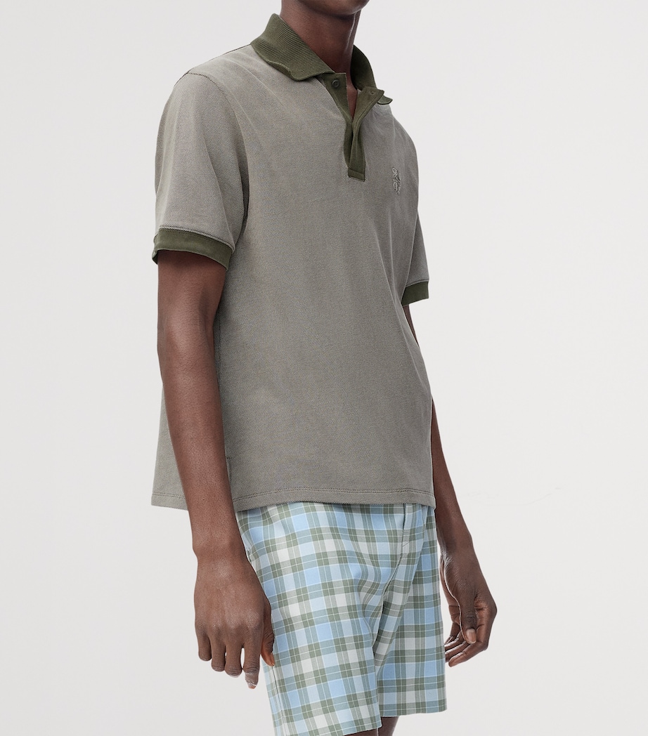 Cotton Anagram Polo Shirt KHAKI GREEN Image 3