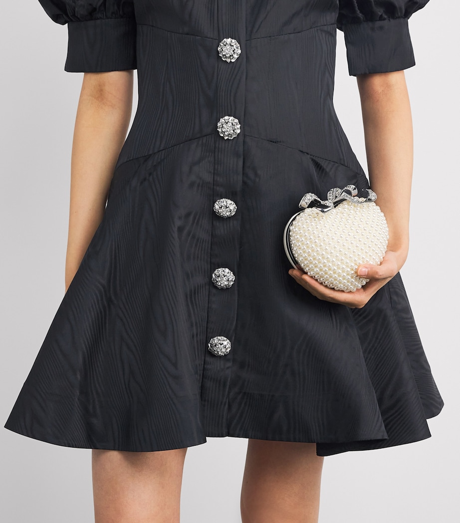 Moiré Narcissa Mini Dress BLACK Image 4