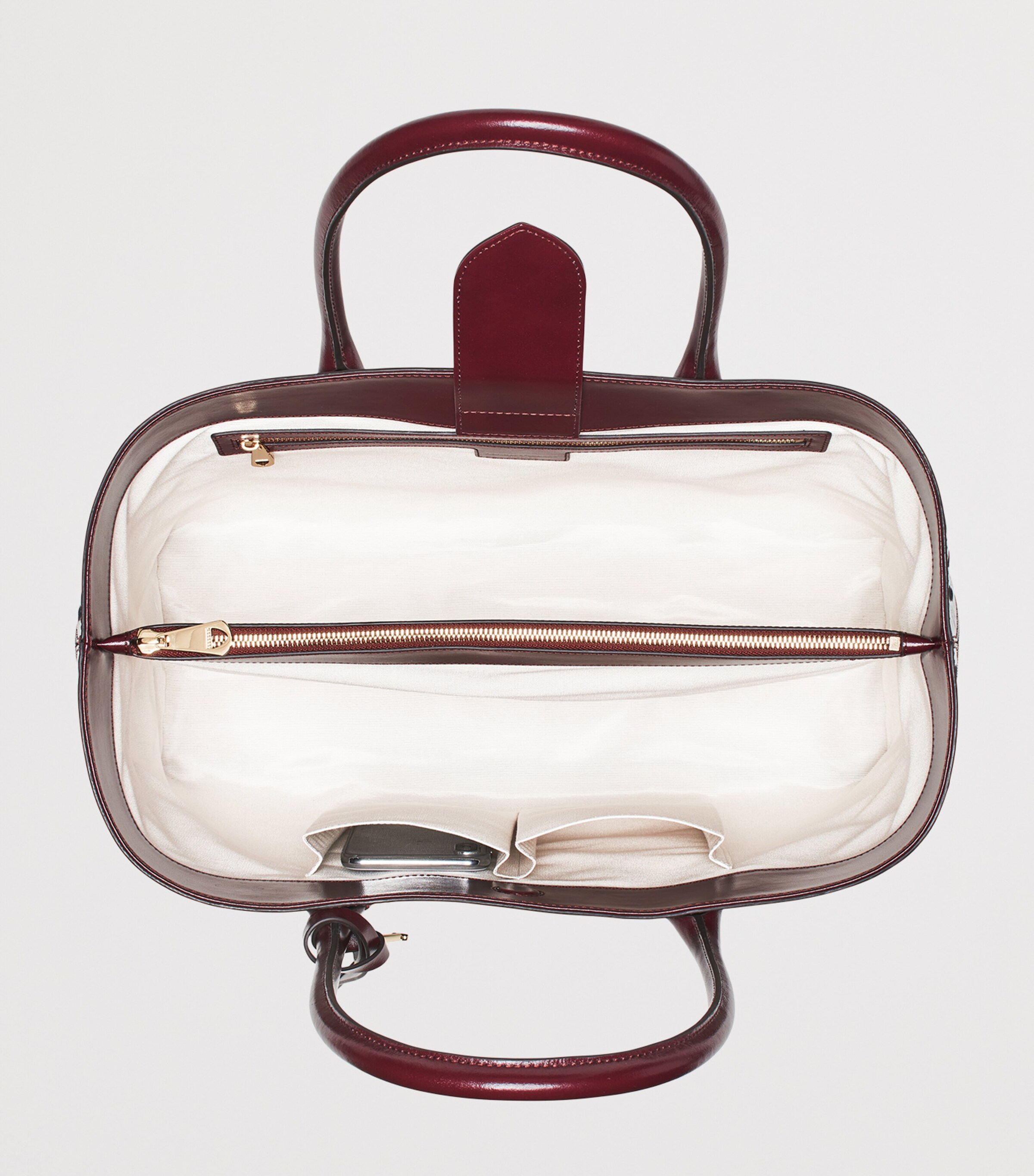 Leather London Tote Bag BURGUNDY Image 6