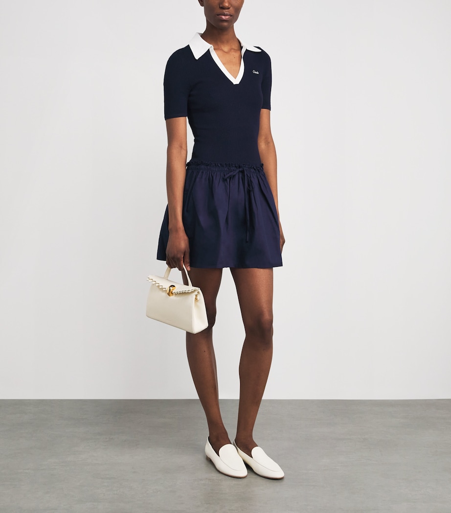 Claudie Pierlot Womens Knitted Polo Mini Dress Navy Image 2