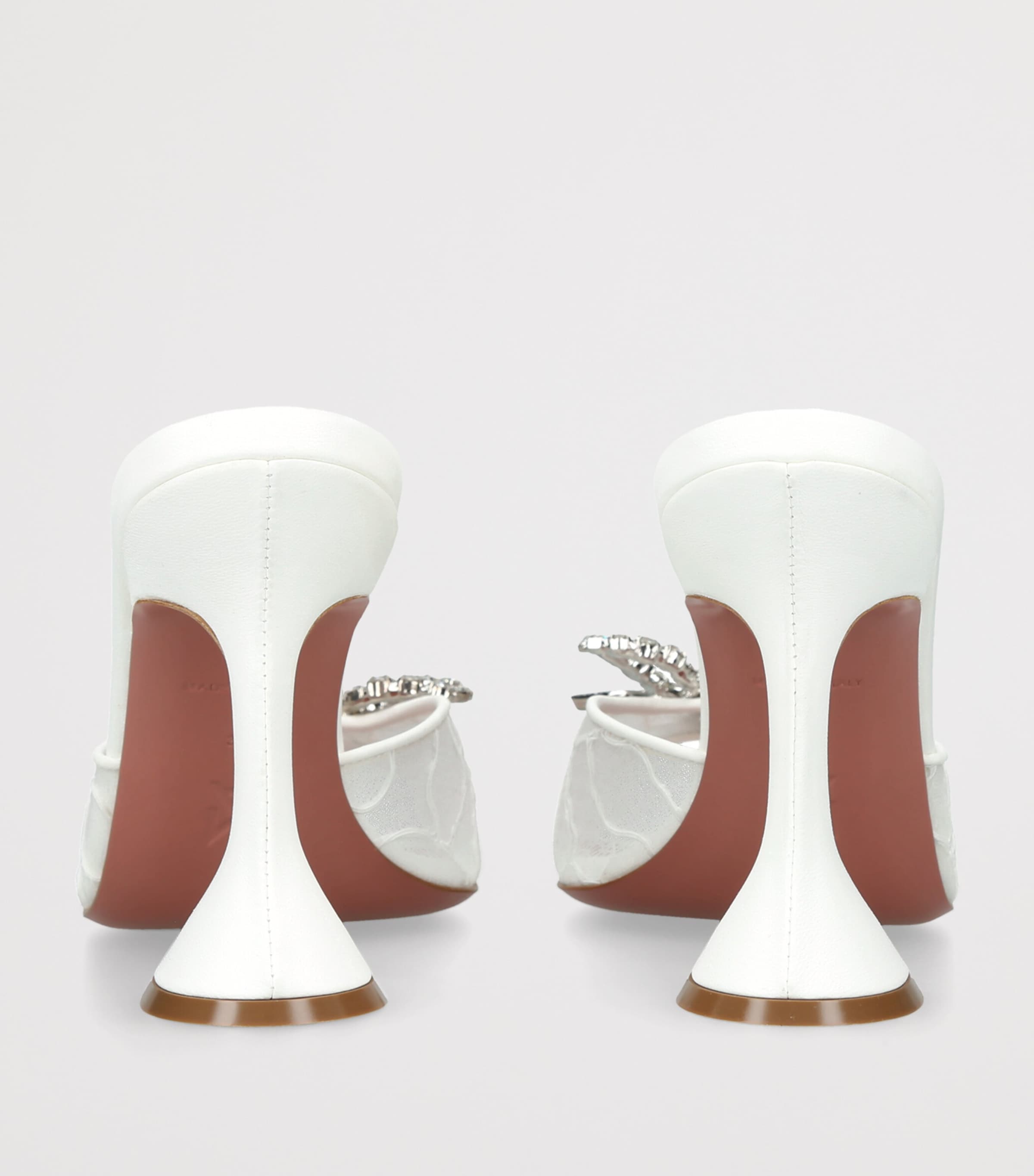 Amina Muaddi Lace Embellished Rosie Heeled Mules 95 White Image 4