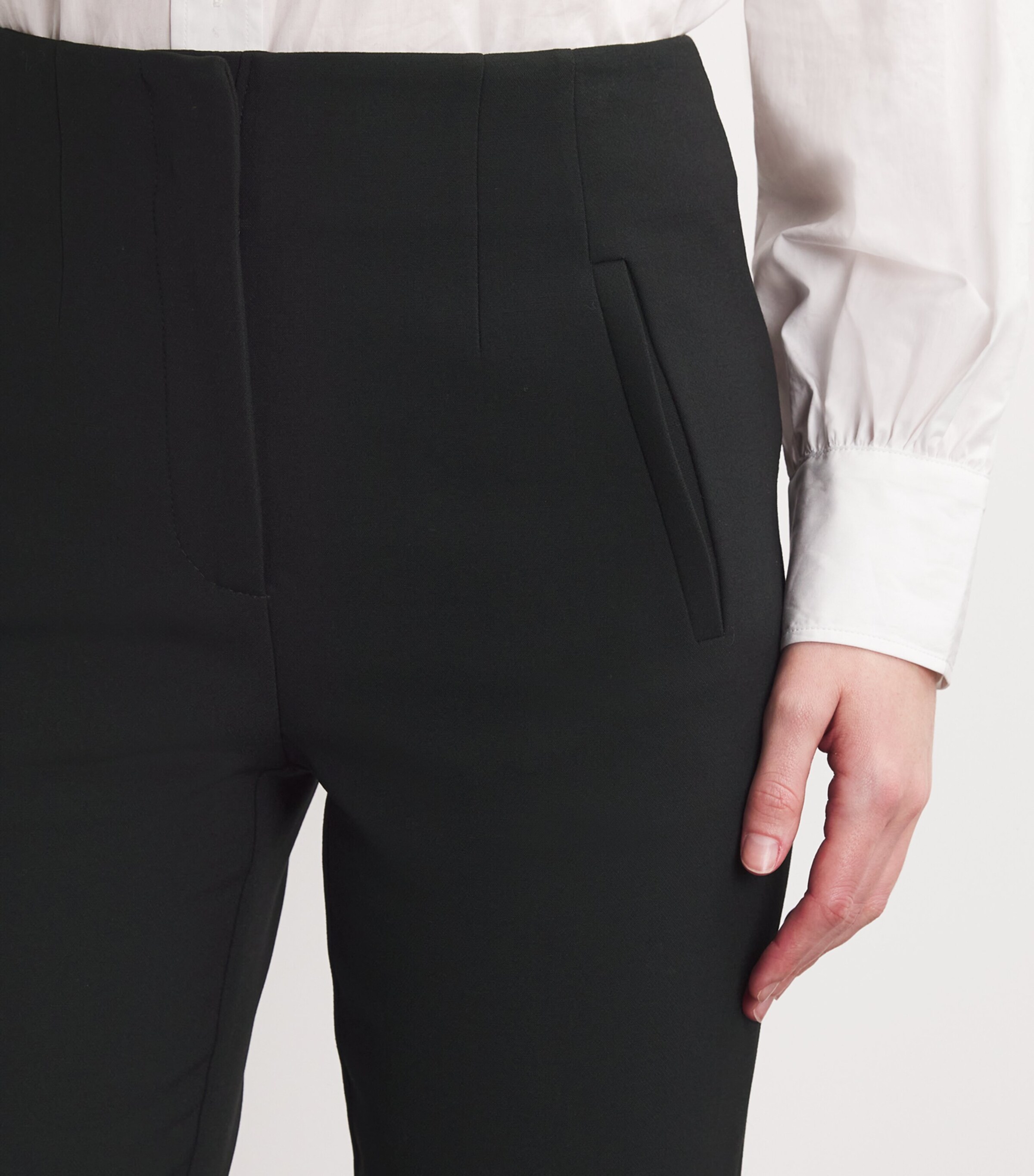Veronica Beard Womens Cropped Skinny Stila Trousers Black Image 6