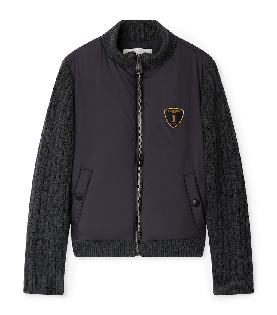 High-Neck Bomber Jacket (10-14 Years) FAUX NOIR Image 1