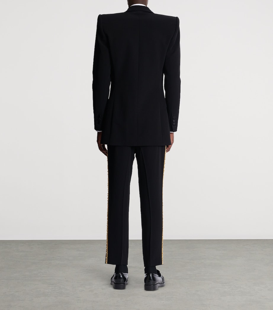 Balmain Mens Embroidered Tuxedo Jacket Ead Noir/or Image 6