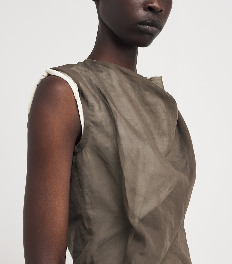 Draped-Detail Inawa Blouse BROWN Image 5