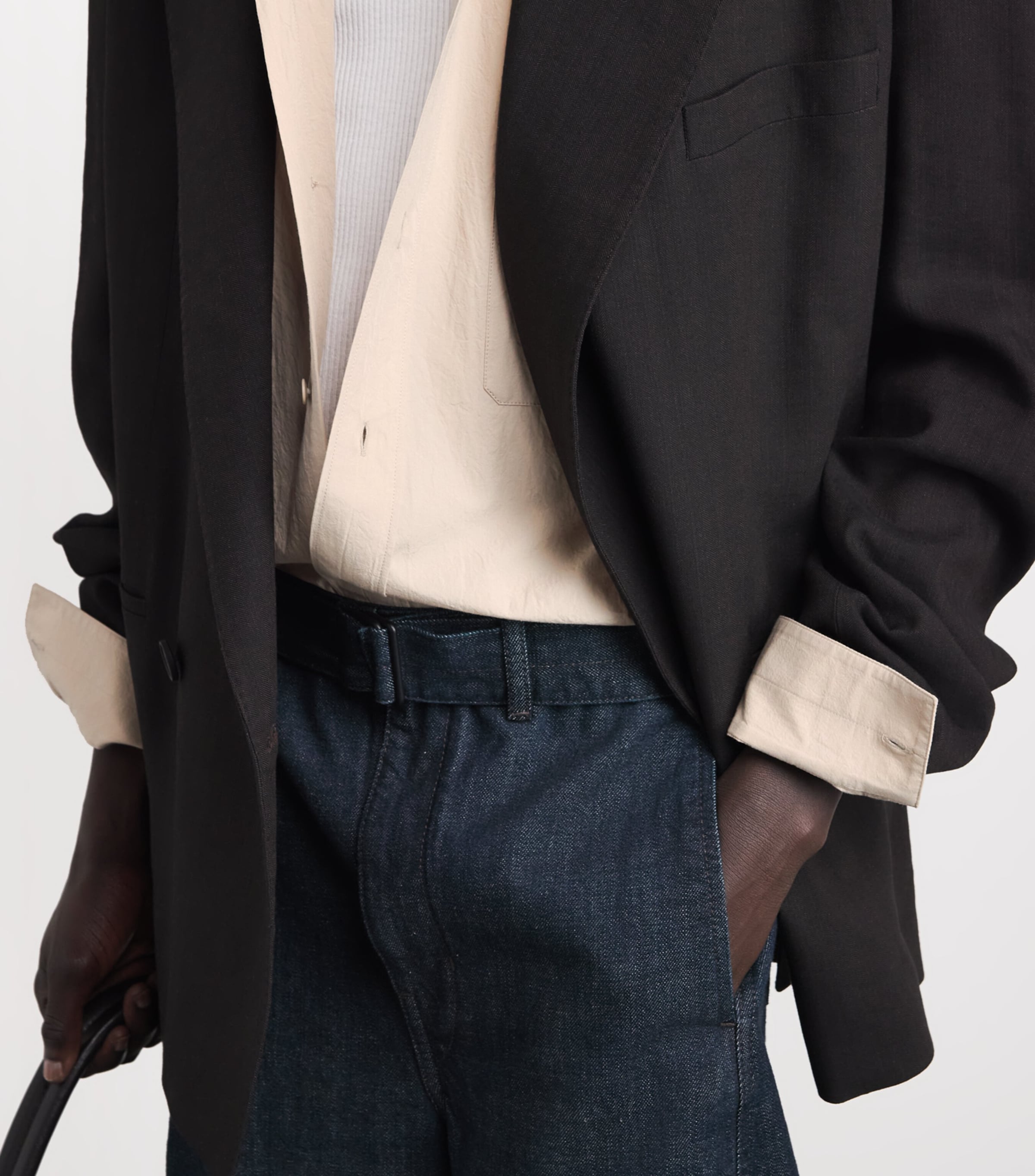 Lemaire Mens Cotton Double-Pocket Shirt Greige/ Image 3