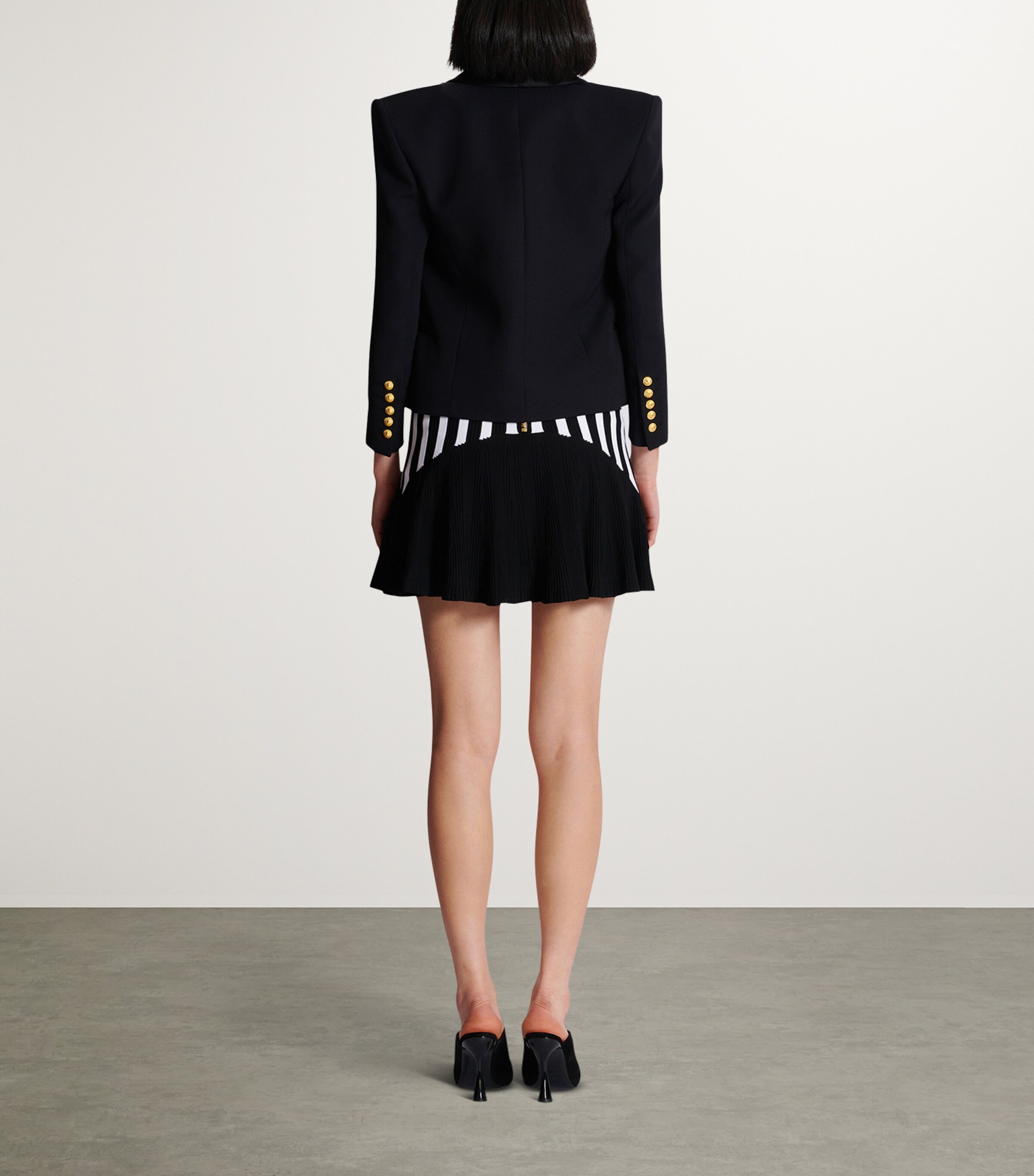 Wool Cropped Blazer EAP NOIR/NOIR Image 7