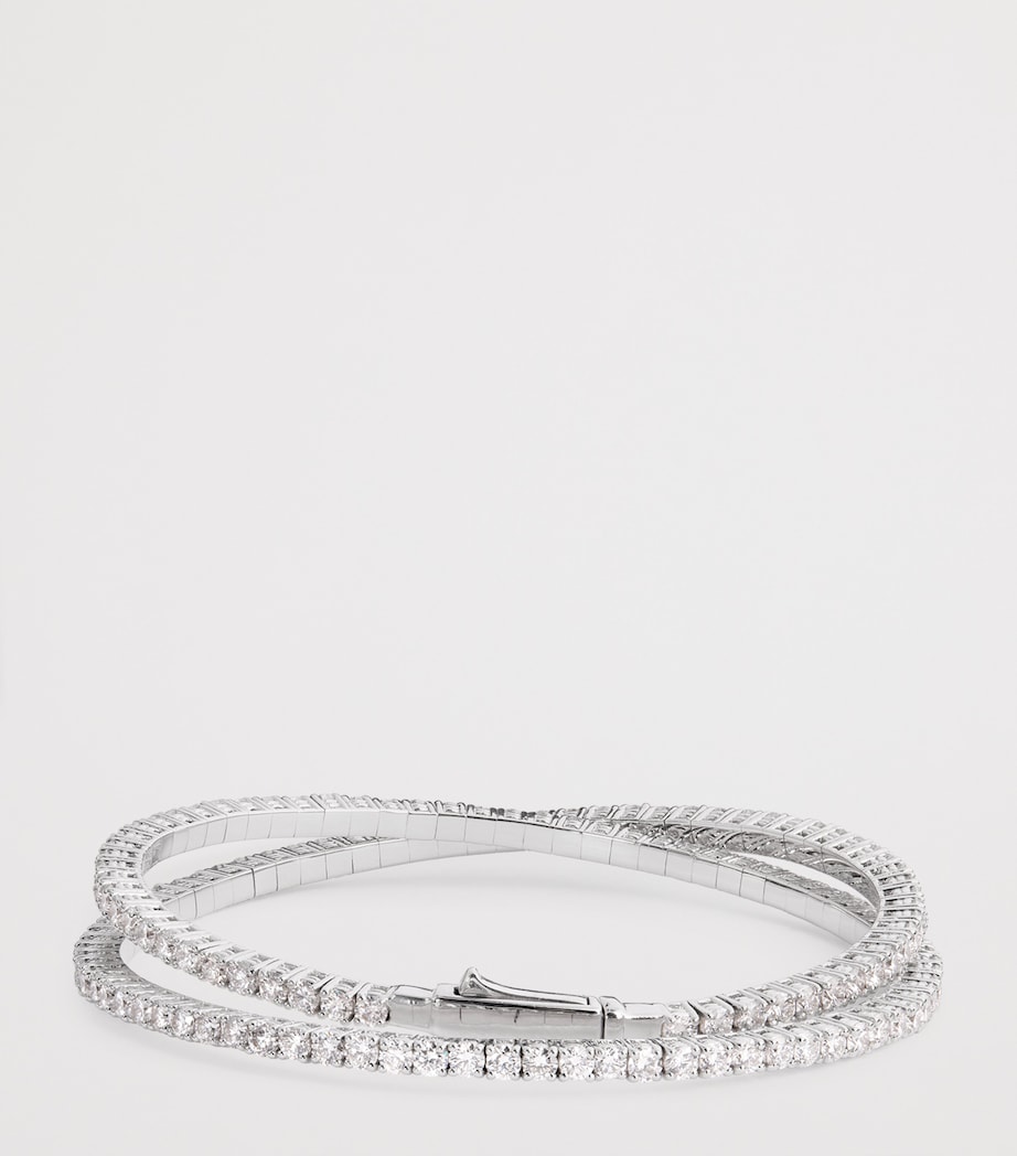 White Gold and Diamond Y-Couture Crossover Bracelet WHITE GOLD Image 3