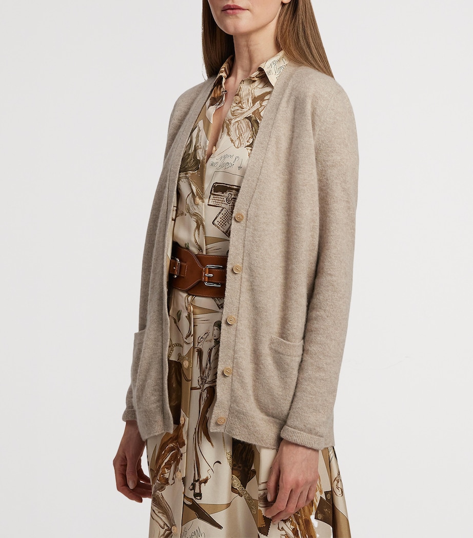 Cashmere-Blend V-Neck Cardigan TAN MULTI Image 10
