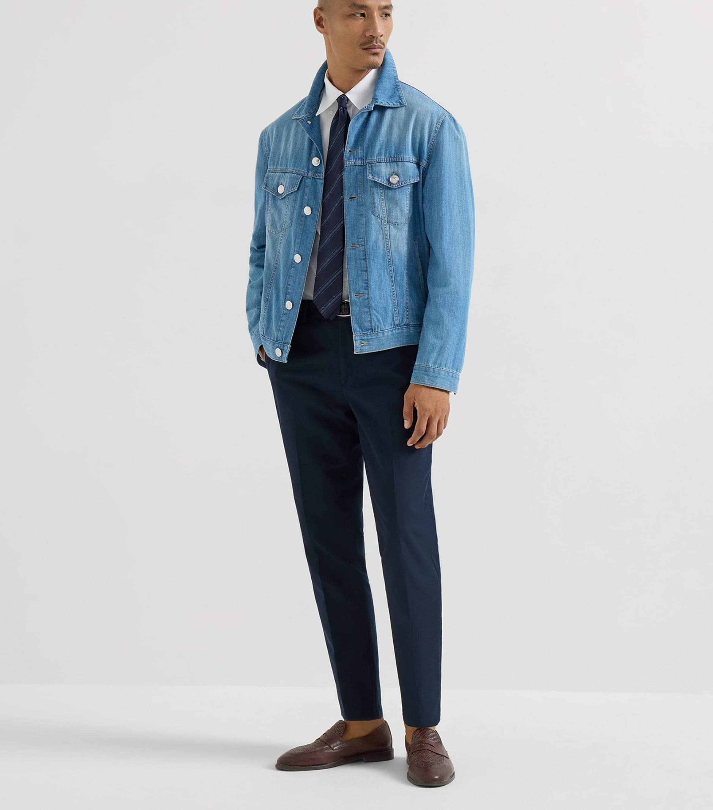 Brunello Cucinelli Mens Cotton-Virgin Wool Gabardine Trousers Image 2