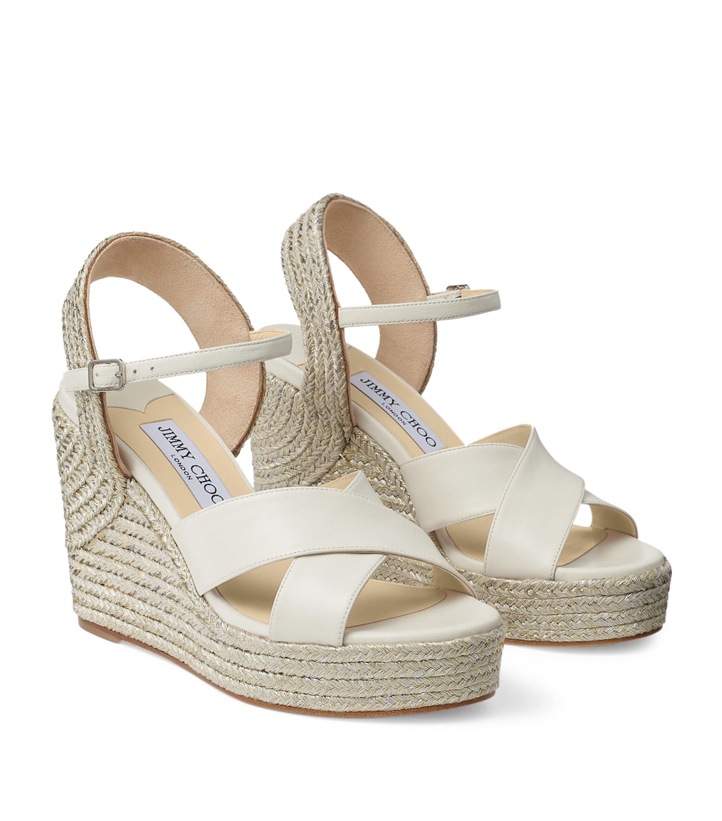 Dellena 100 Leather Wedge Sandals LATTE Image 3