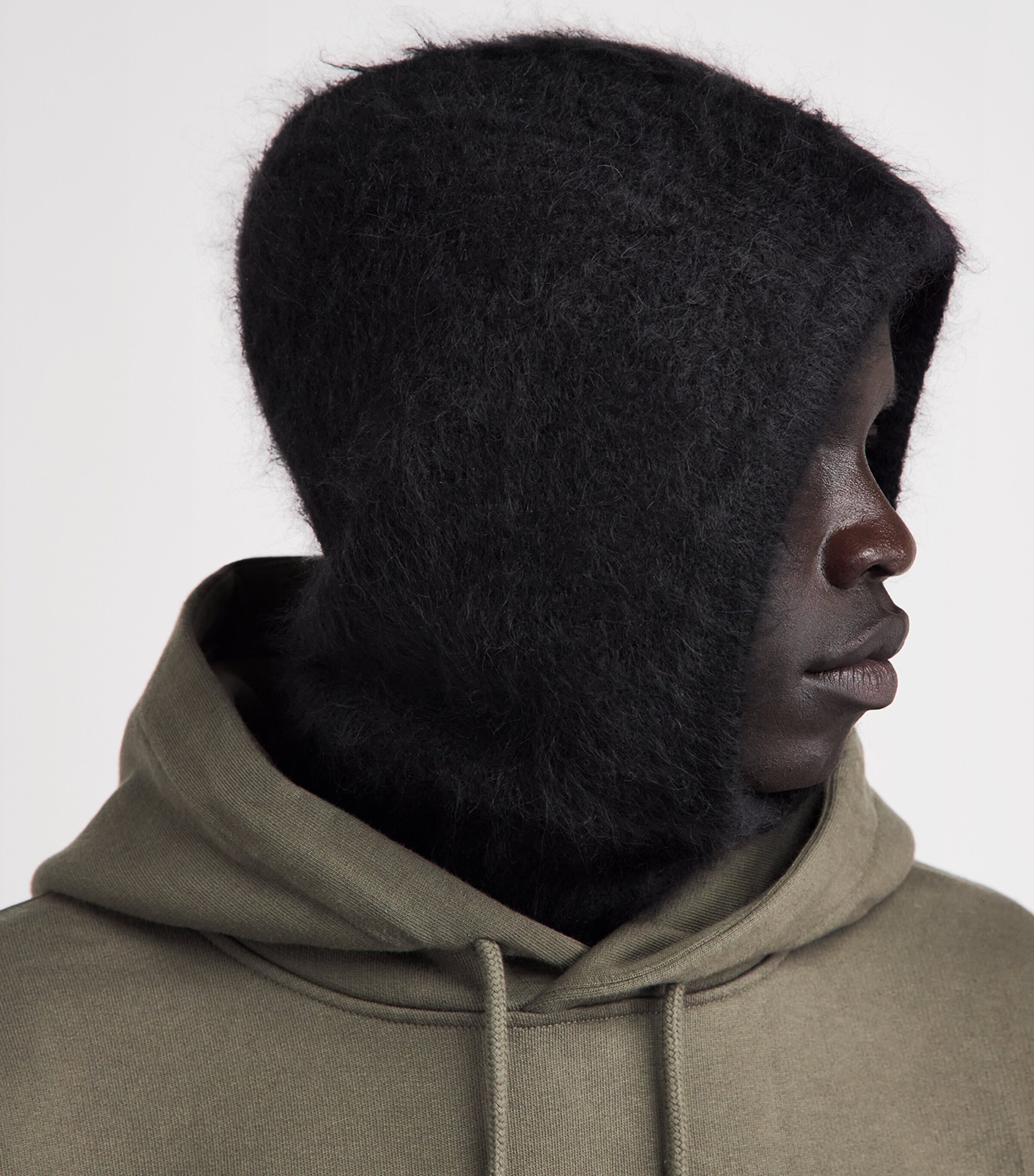 COLE BUXTON Alpaca-Blend Knit Balaclava Black Image 4