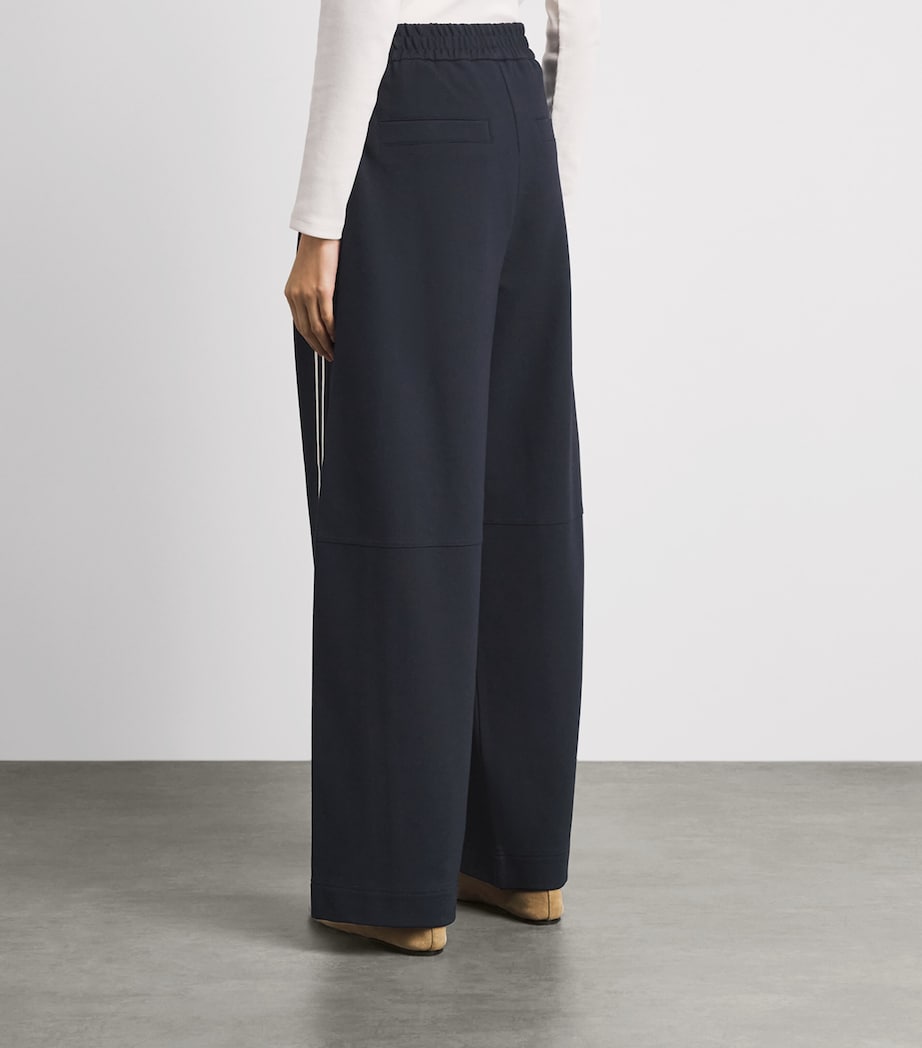ME+EM Womens Jersey Stripe Sweatpants Navy/cream Image 5