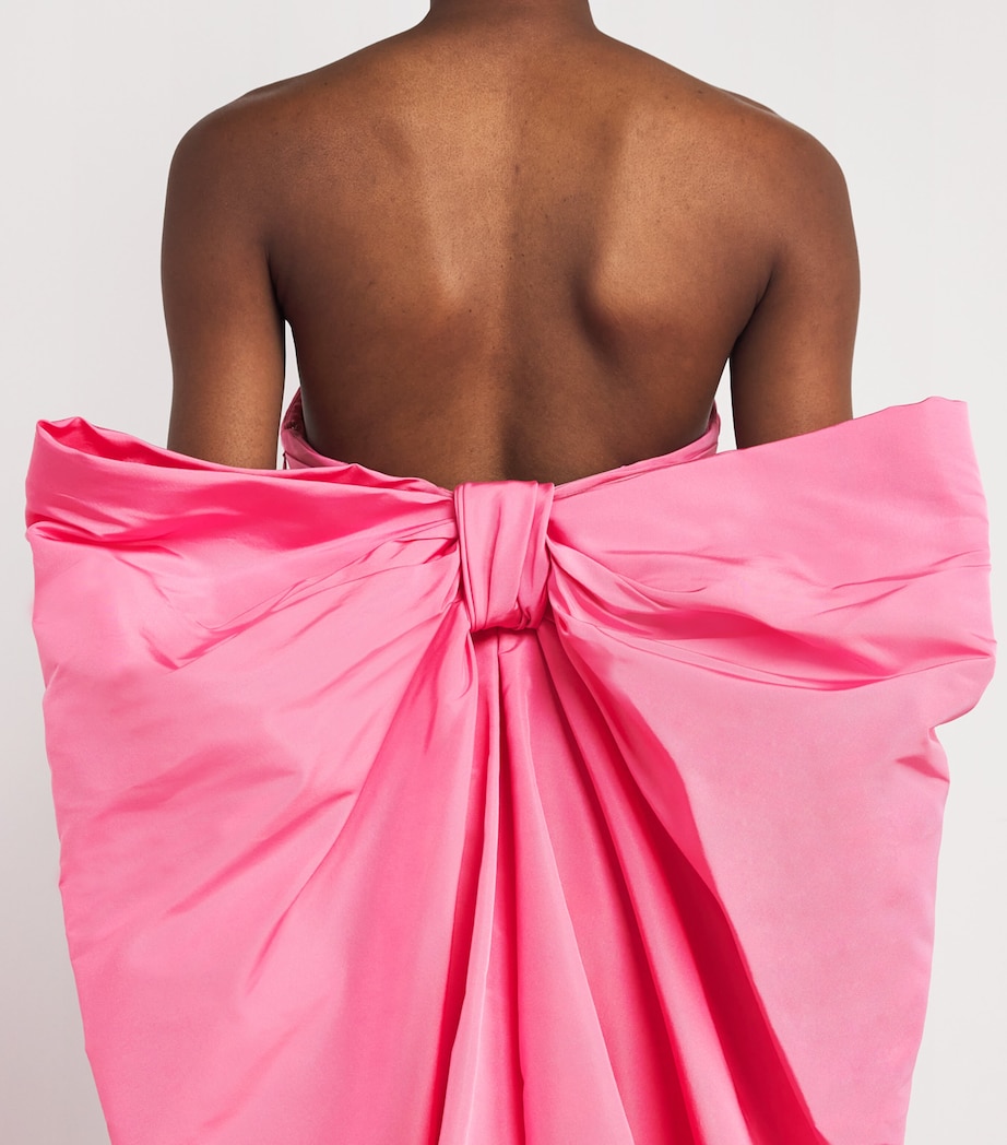 Silk Bow-Train Colum Gown HAPPY PINK 031 Image 4