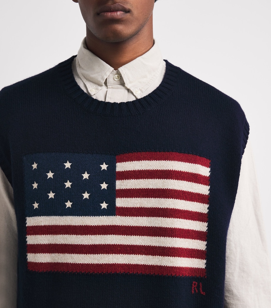 Wool-Cotton USA Sweatshirt BLUE Image 6