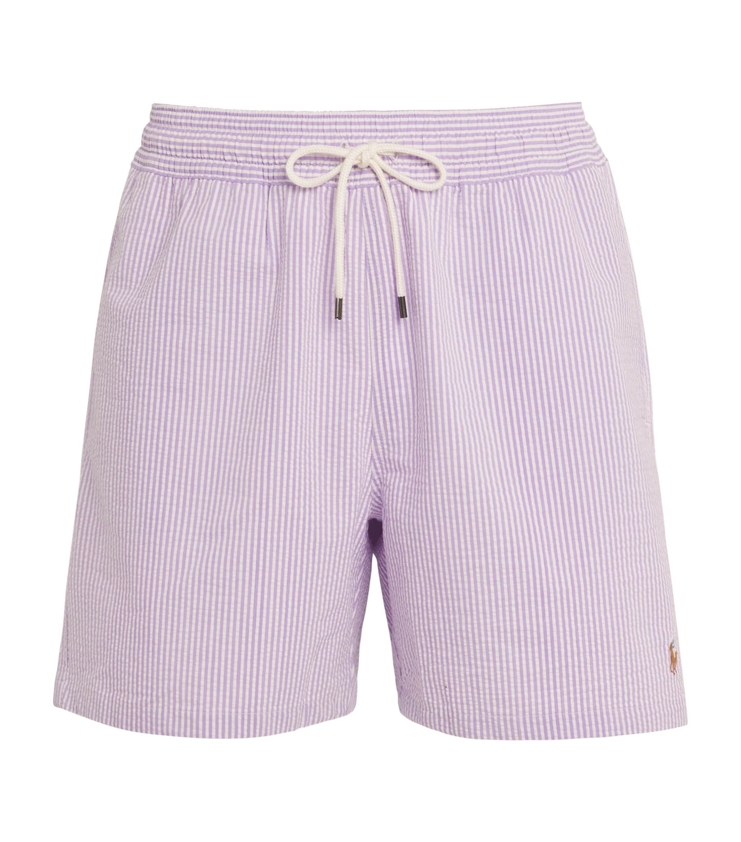 Polo Ralph Lauren Seersucker Traveller Swim Shorts In Purple