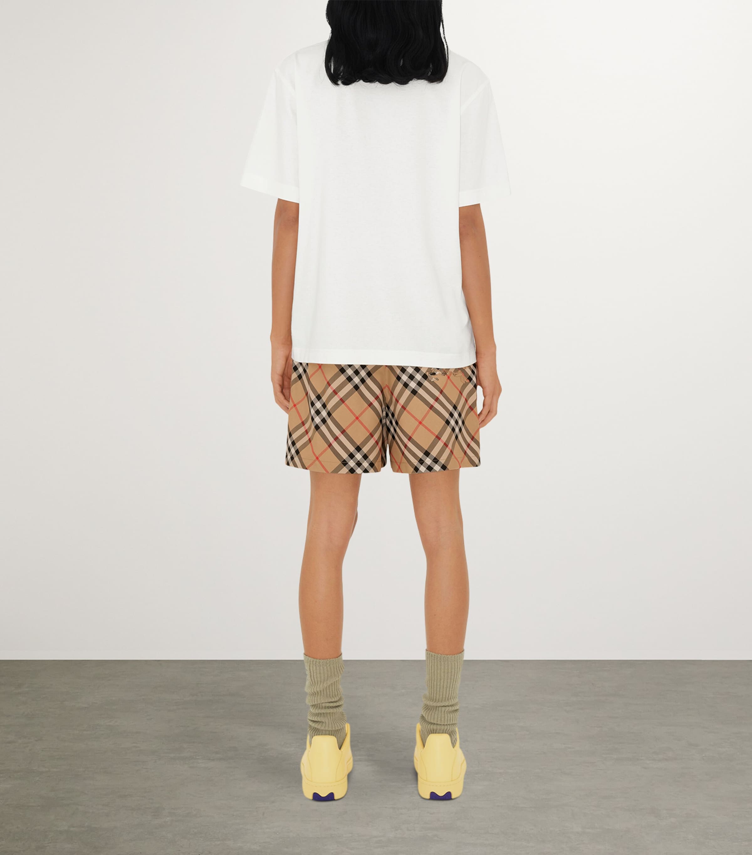 Burberry Womens Twill Check Shorts Sand Ip Check Image 4