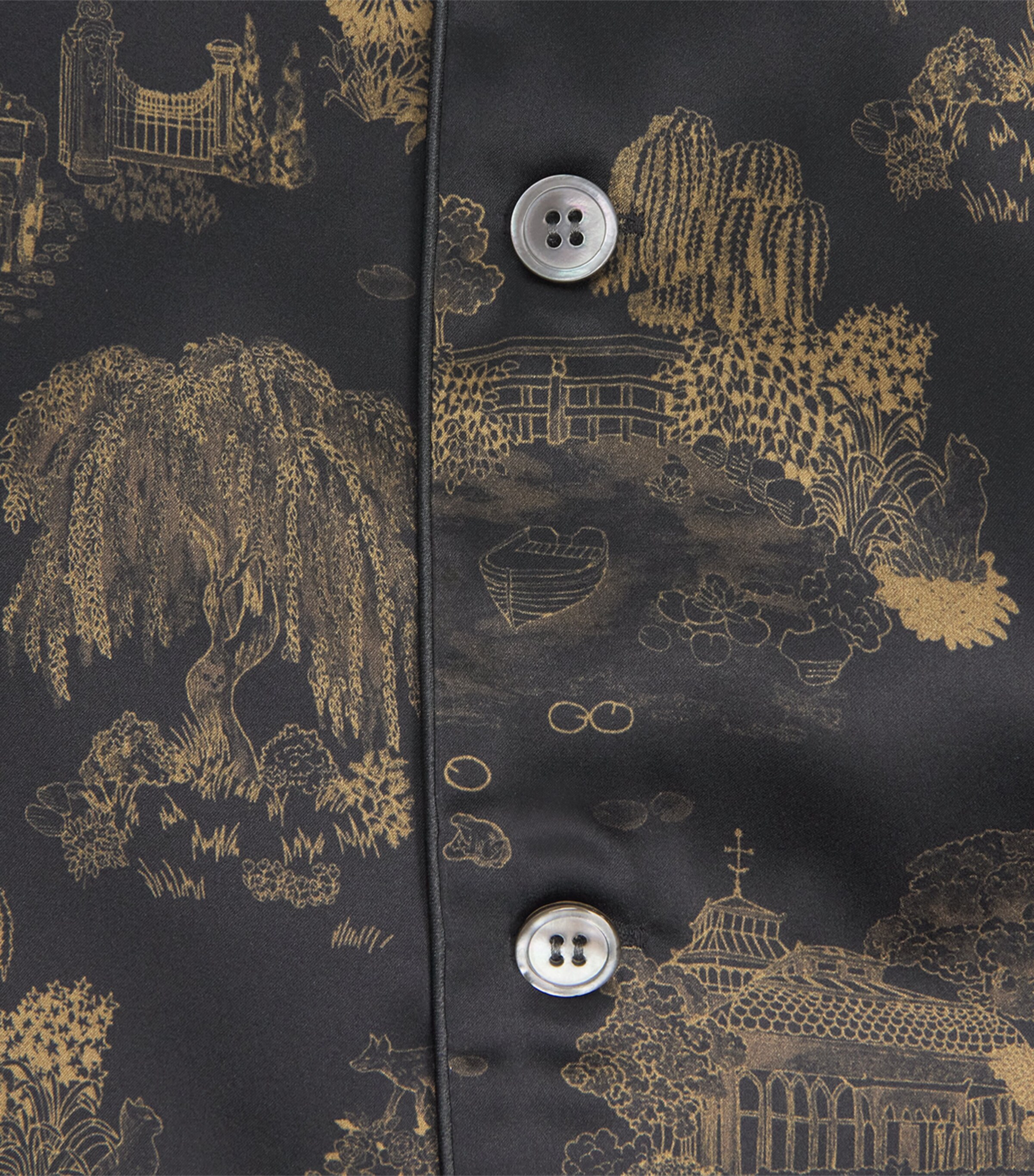 Derek Rose Mens Silk Brindisi Pyjama Set Bla Image 6