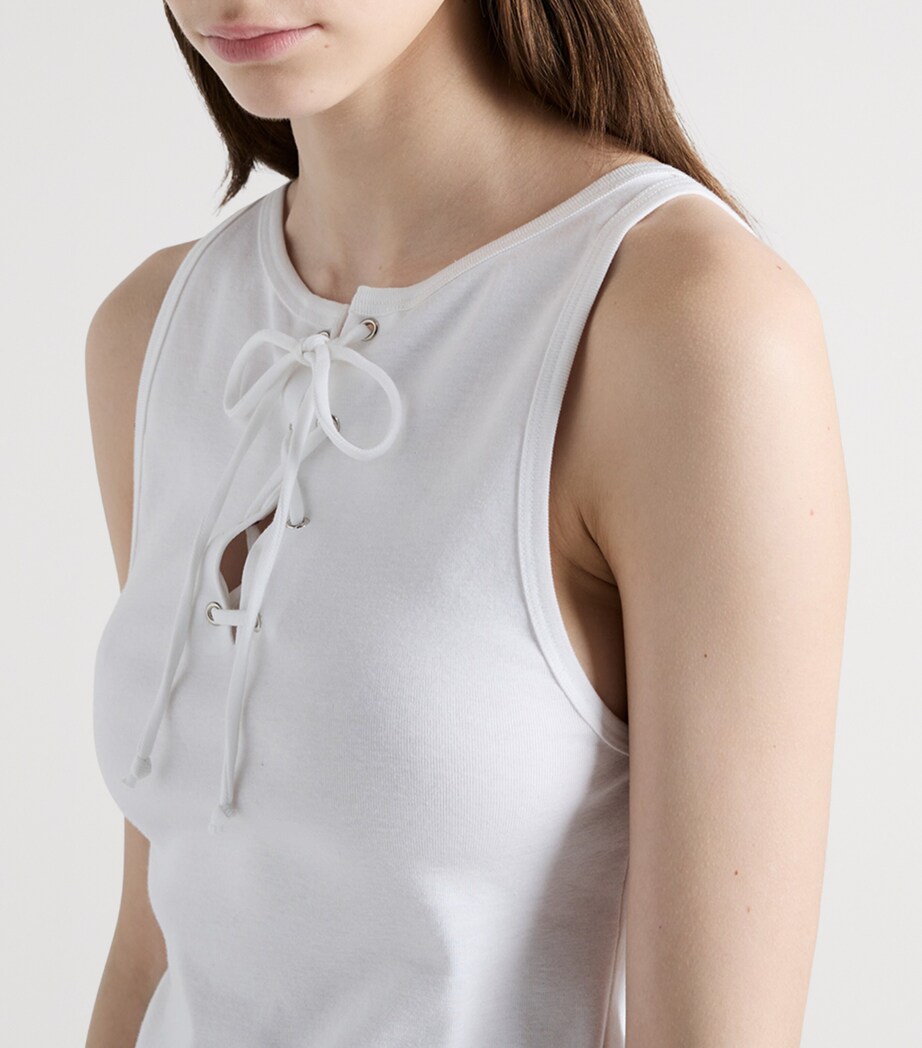 Ribbed Lace-Up Top F0009 Image 4