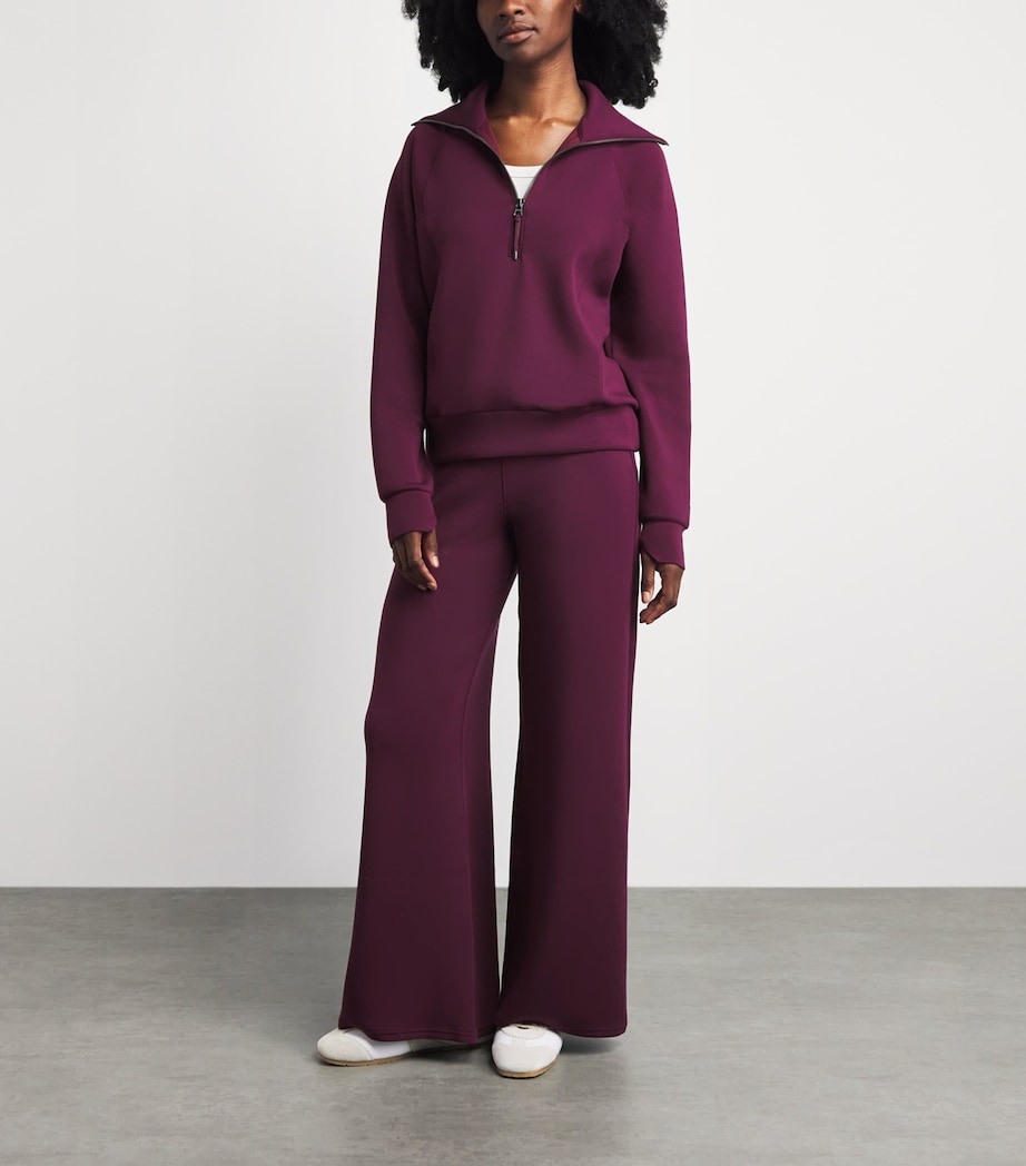 SPANX Womens SPANX AirEssentials Half-Zip Sweater Plum Berry Image 2