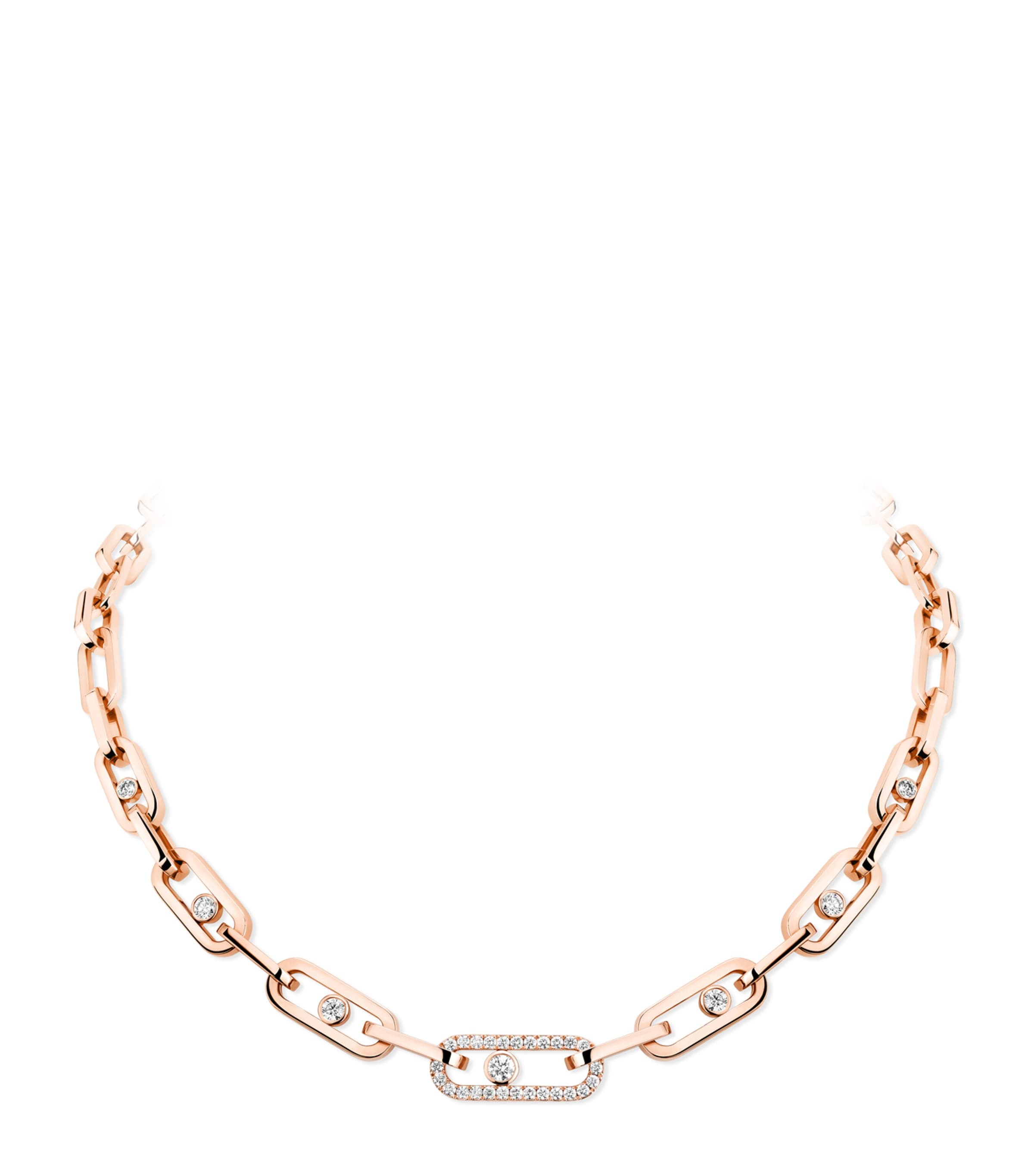 Messika Move Link Pink Gold and Diamond Necklace (1.10ct) Pink Gold Image 1