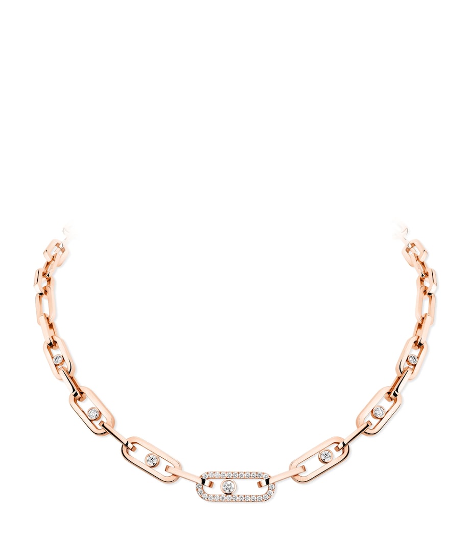 Messika Move Link Pink Gold and Diamond Necklace (1.10ct) Pink Gold Image 1