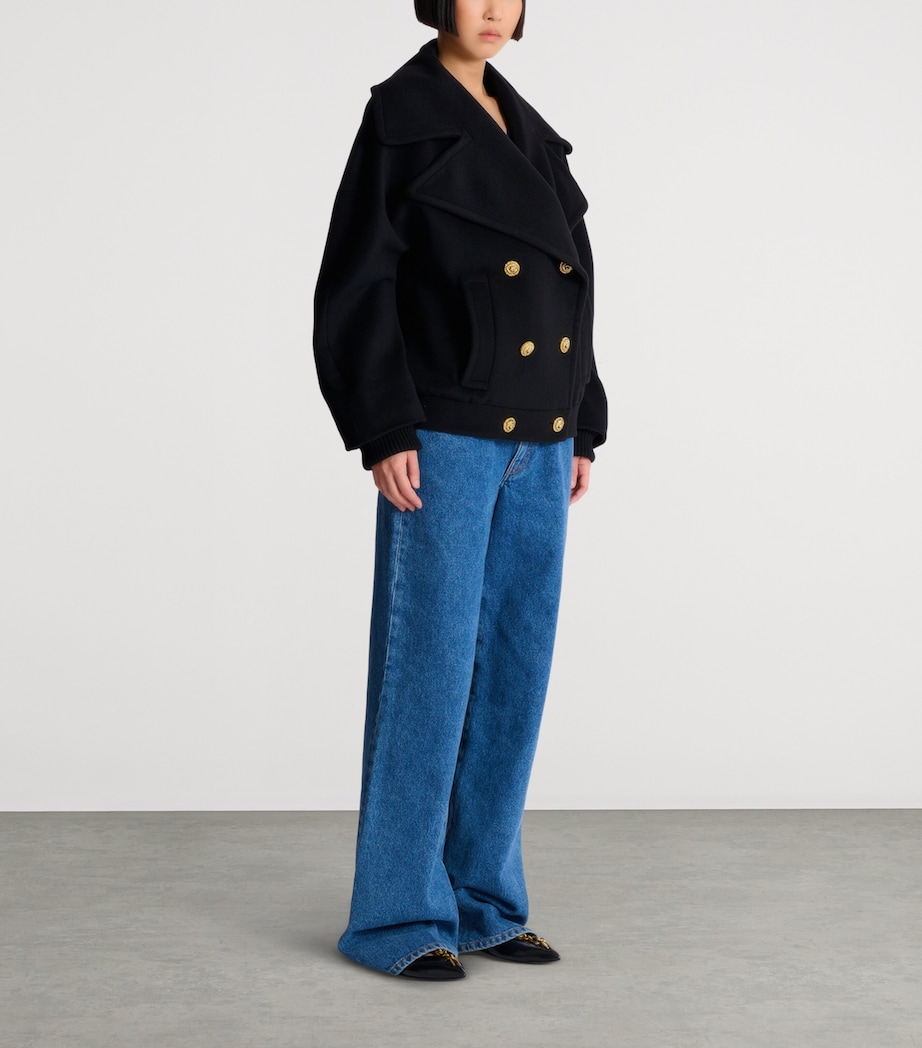 Wool-Cashmere Pea Coat 0PA NOIR Image 2